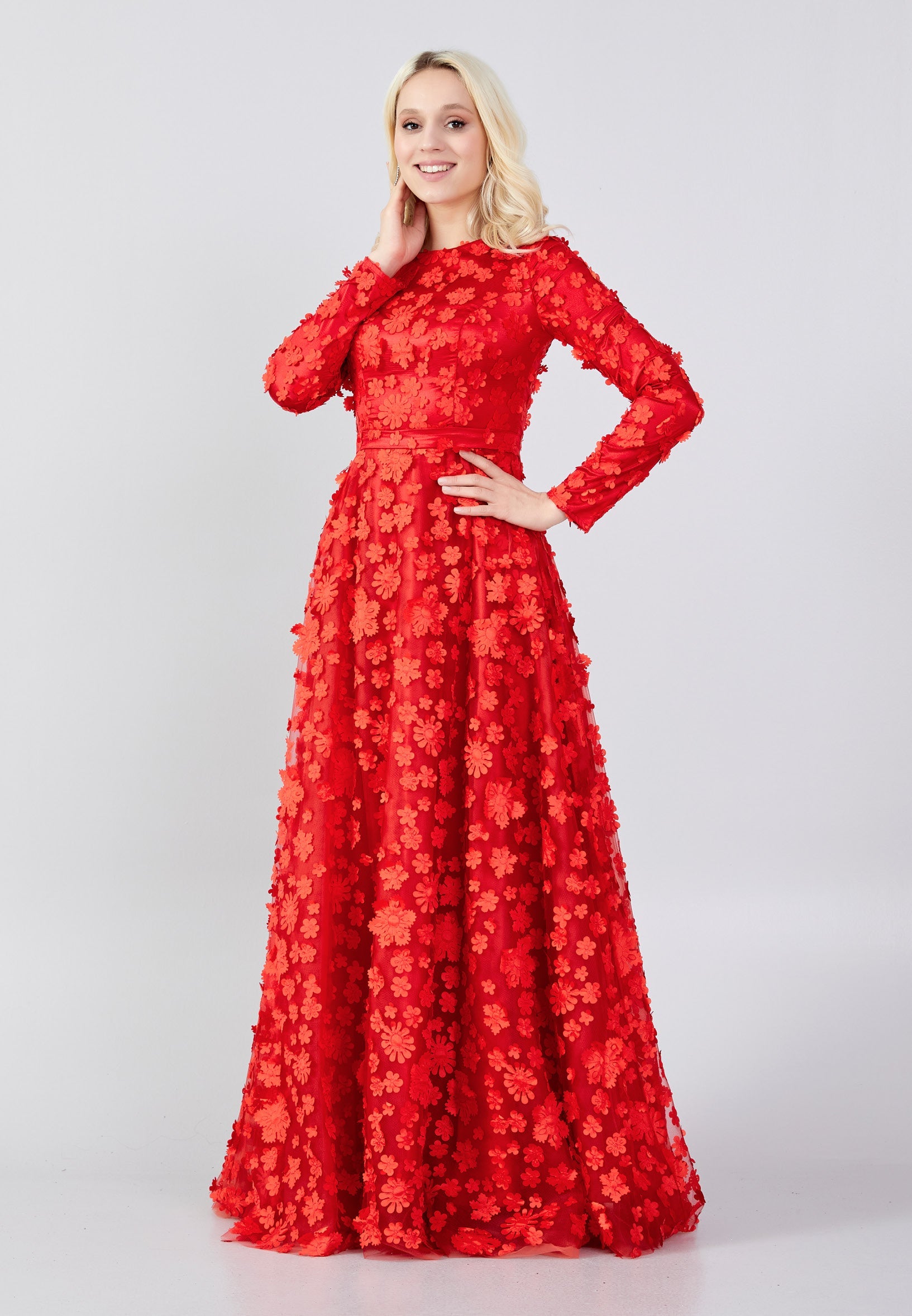 Long floral dress for wedding guest