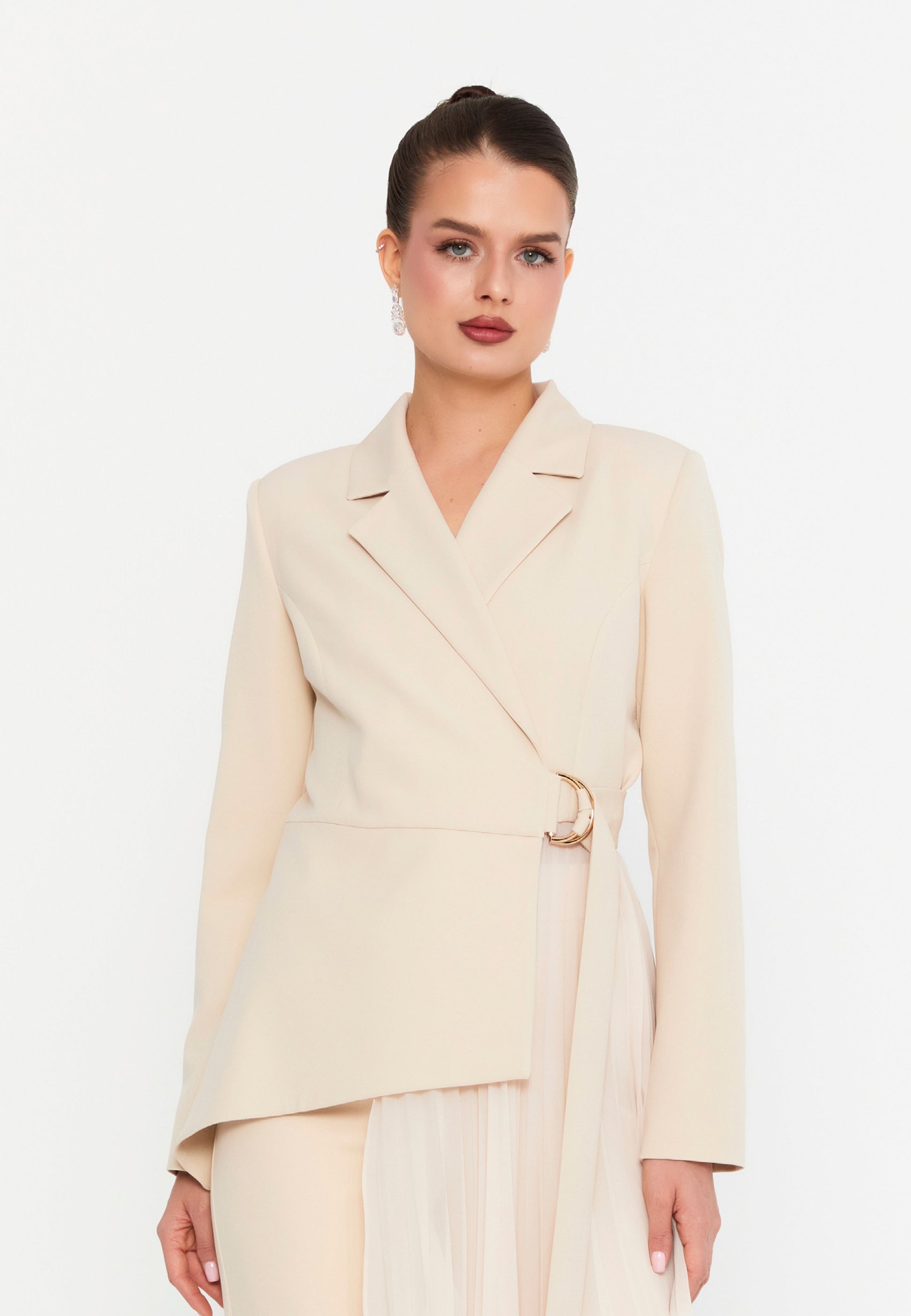 Long Sleeve Polyester Solid Color Regular Two-Piece Outfit dkr5104 - Two-Piece Outfit - Istanbul Fashion Center