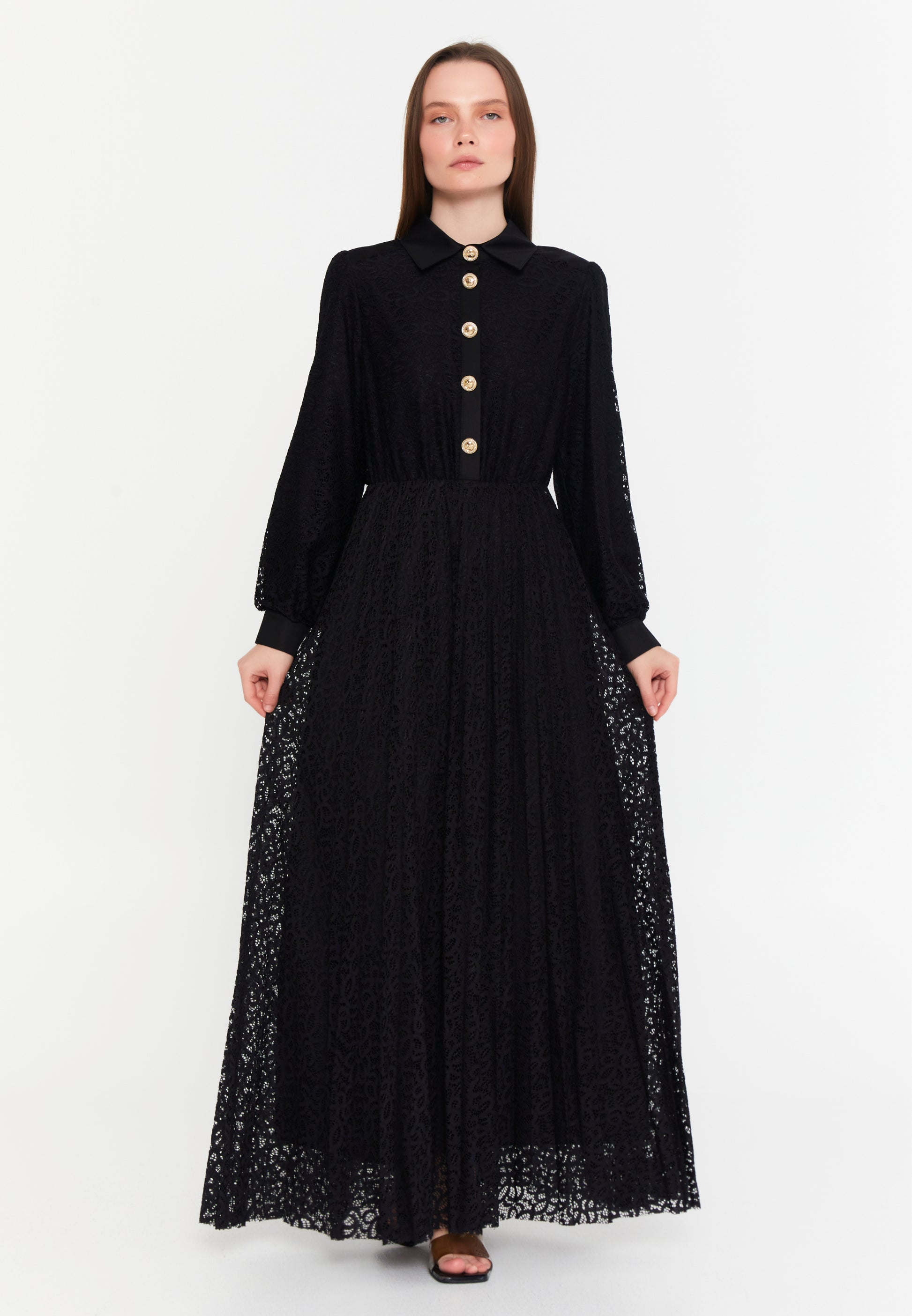 Women's long black dress