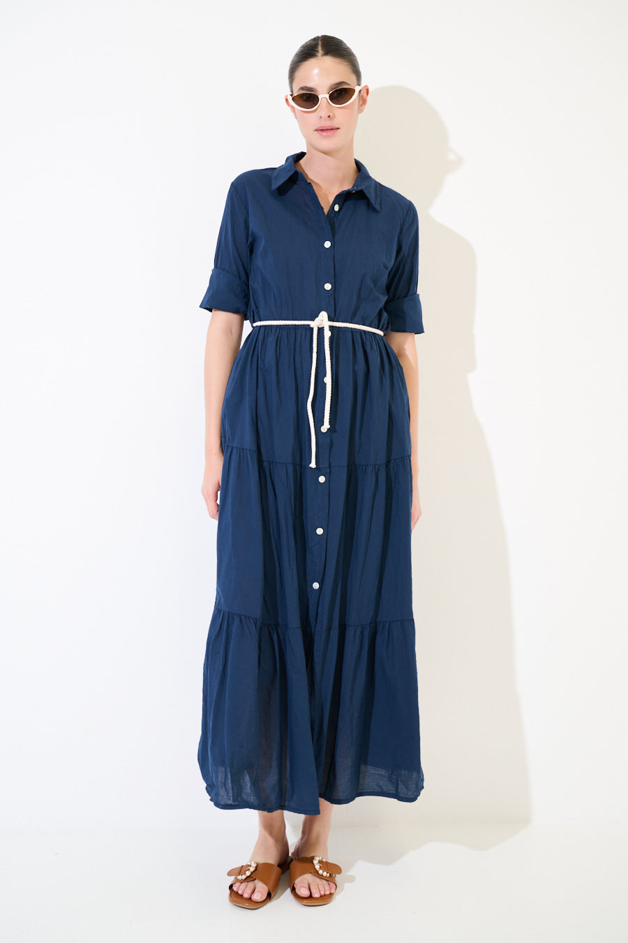Robe longue manches courtes