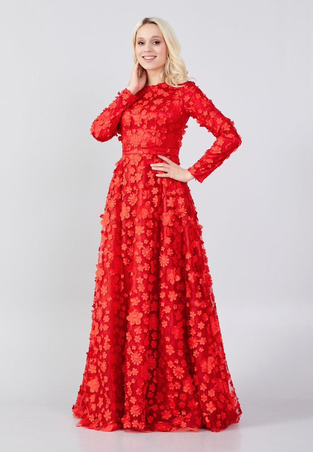 Long floral dress for wedding guest