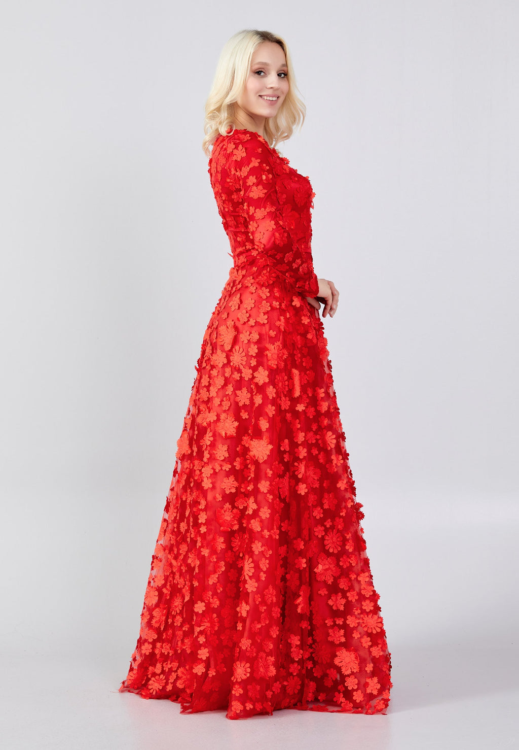 Long floral dress for wedding guest