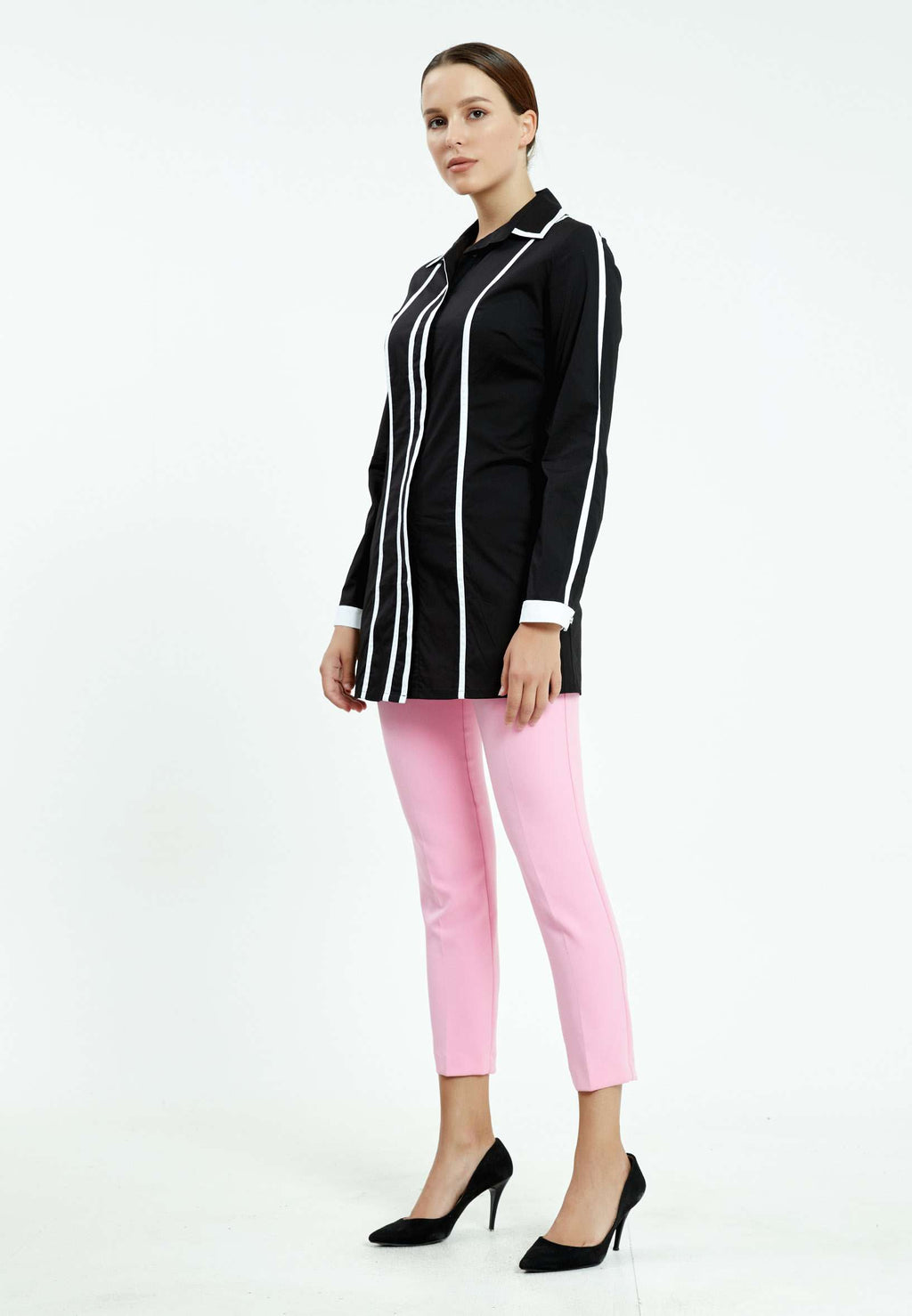 Long Sleeve Striped Regular Shirt ser23474 - Shirt - Istanbul Fashion Center