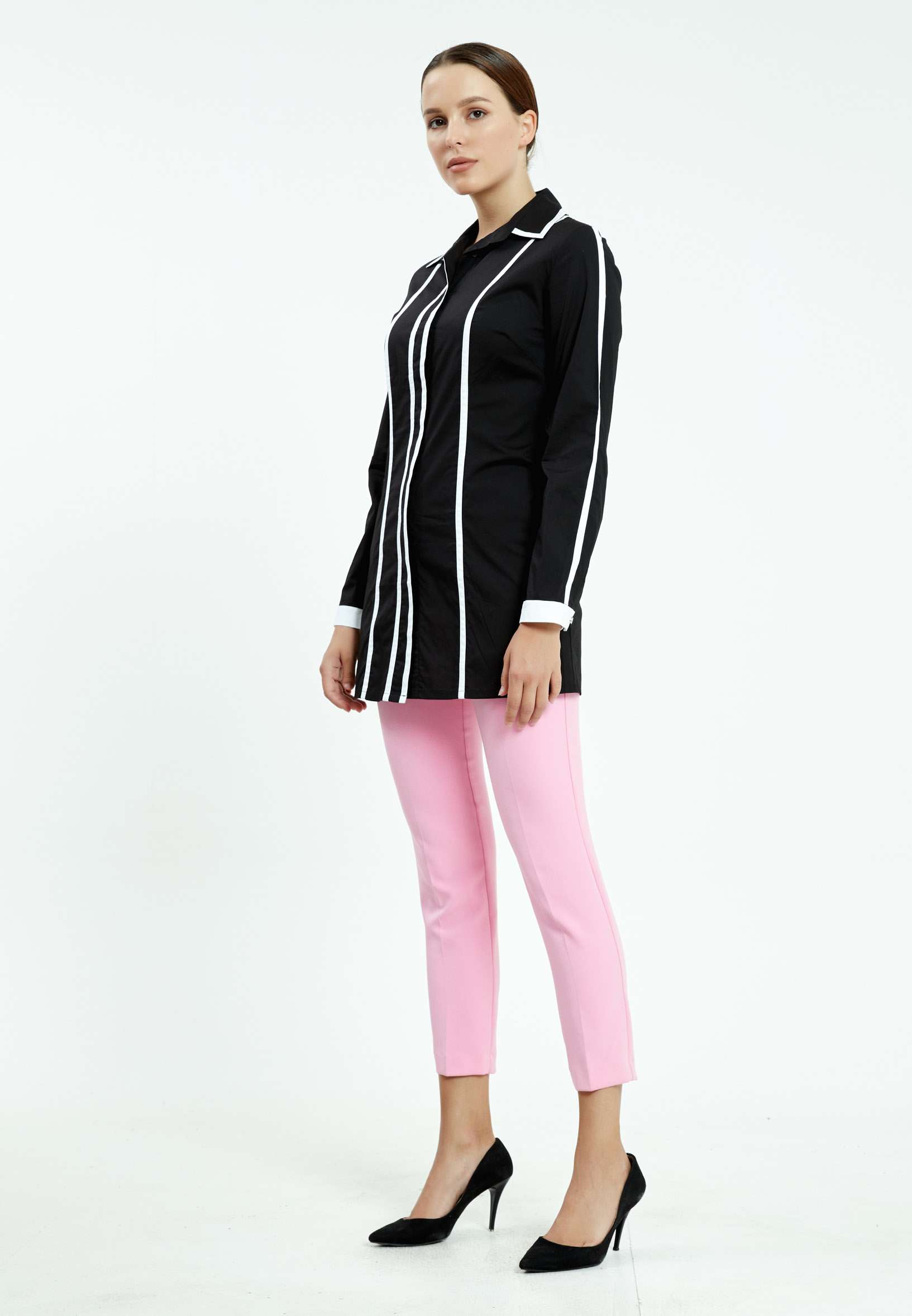 Long Sleeve Striped Regular Shirt ser23474 - Shirt - Istanbul Fashion Center
