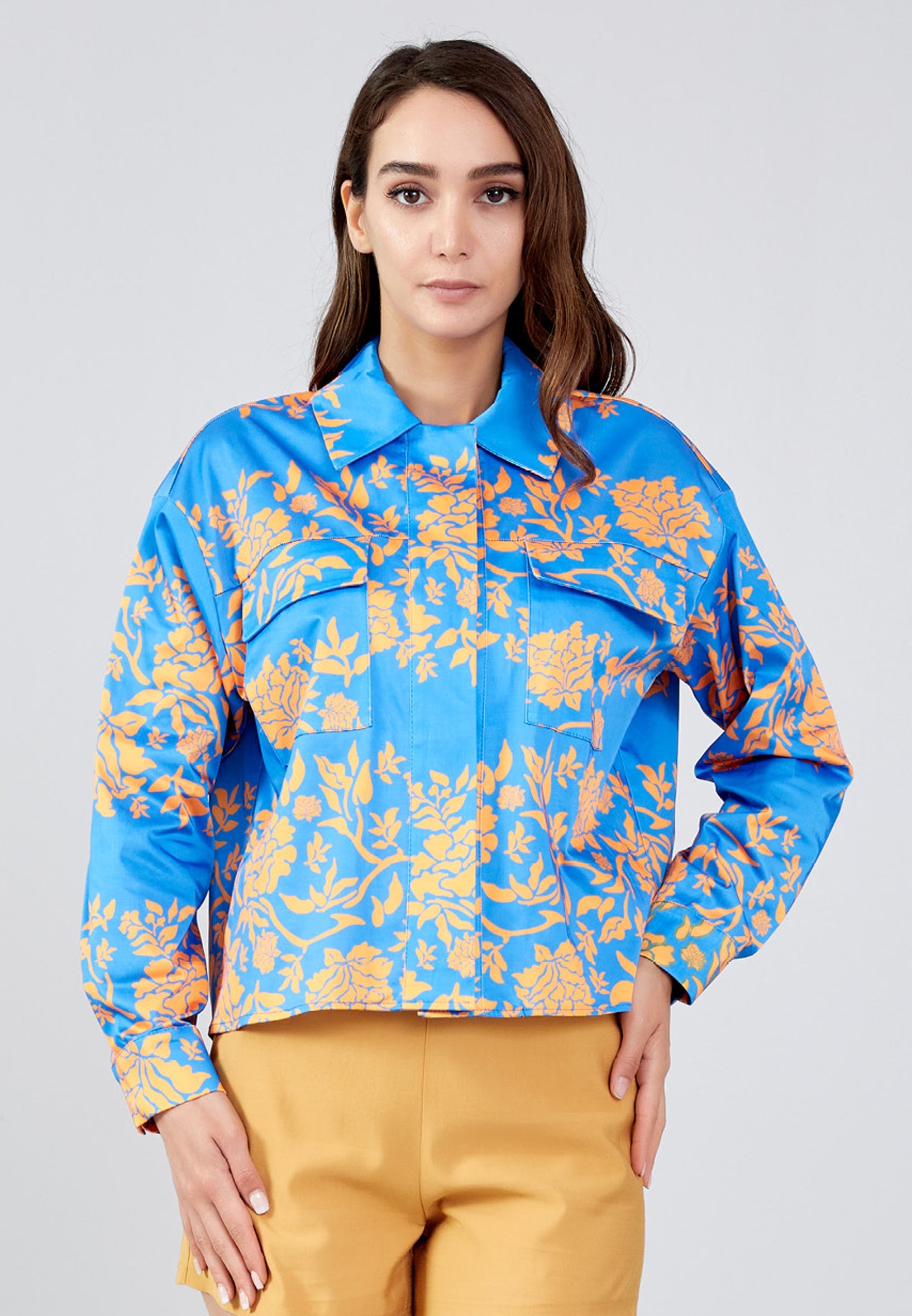 Long Sleeve Floral Regular Shirt ber23y8110 - Shirt - Istanbul Fashion Center