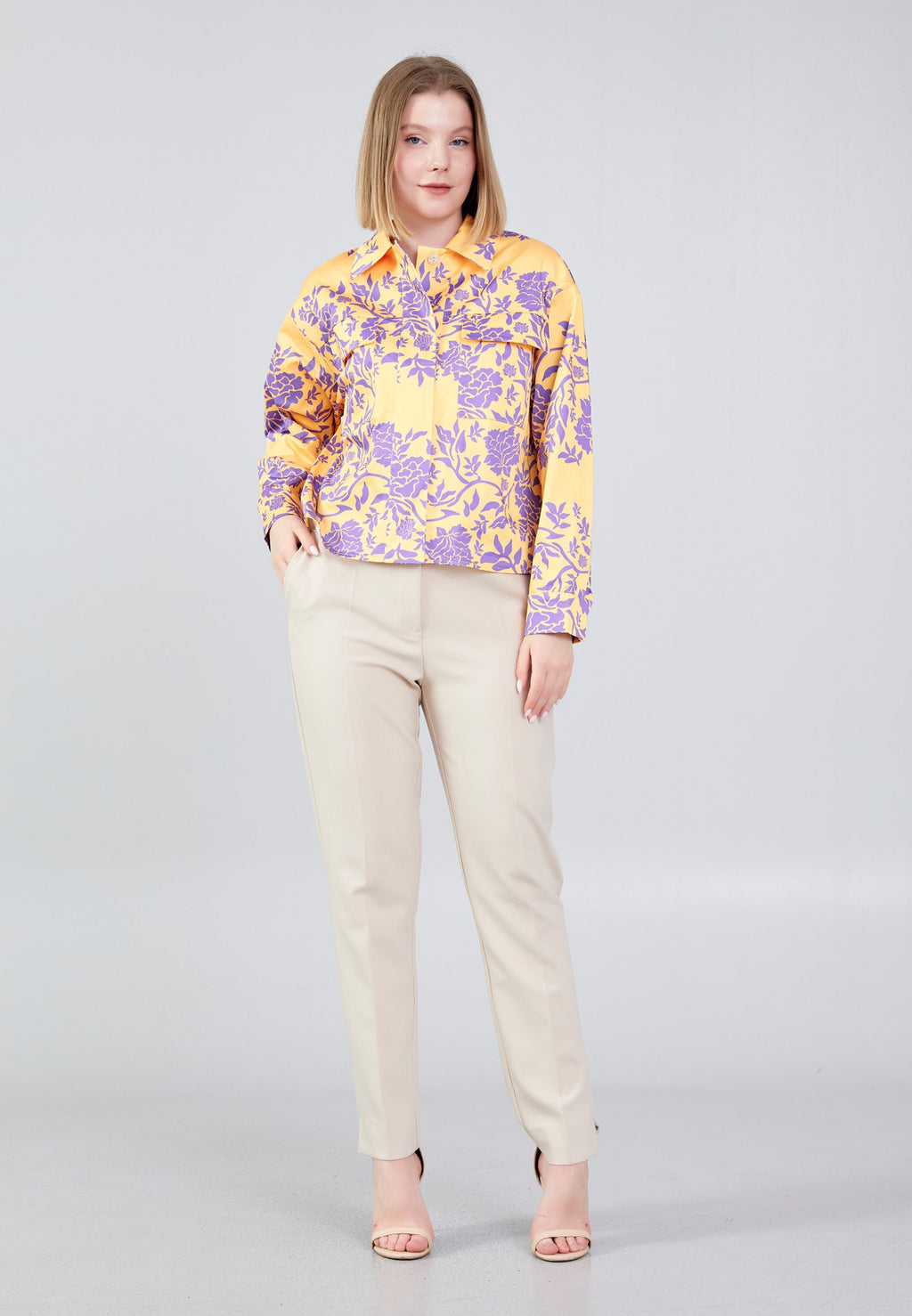Long Sleeve Floral Regular Shirt ber23y8110 - Shirt - Istanbul Fashion Center