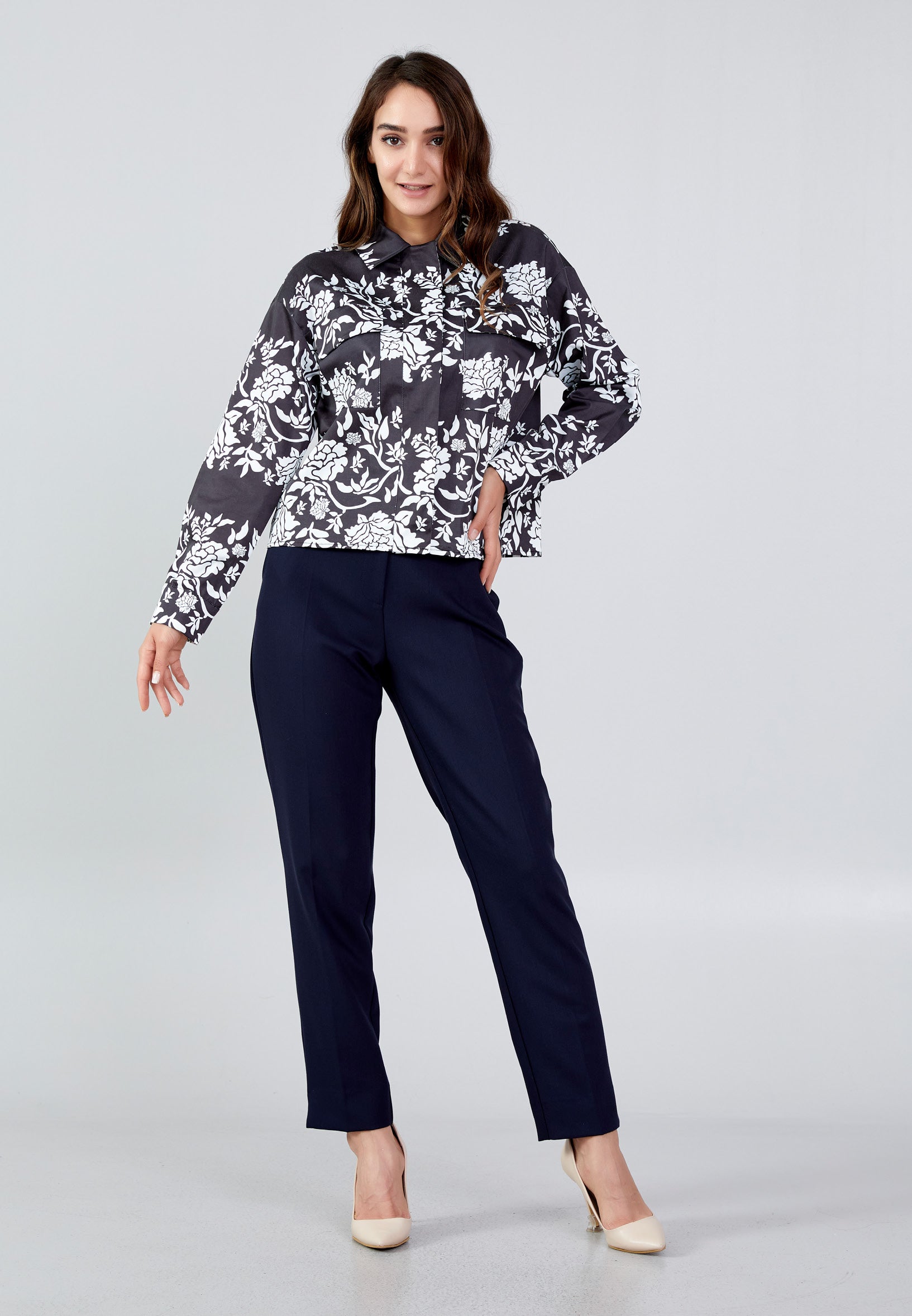 Long Sleeve Floral Regular Shirt ber23y8110 - Shirt - Istanbul Fashion Center