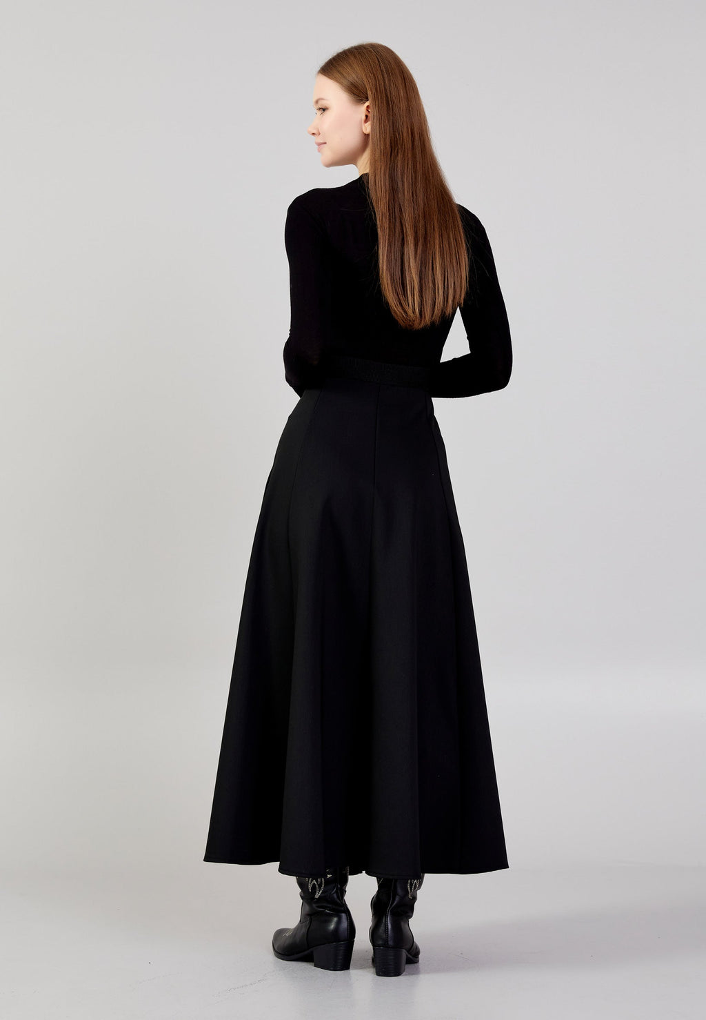 Midi Solid Color Regular Skirt noz24k30090 - Skirt - Istanbul Fashion Center