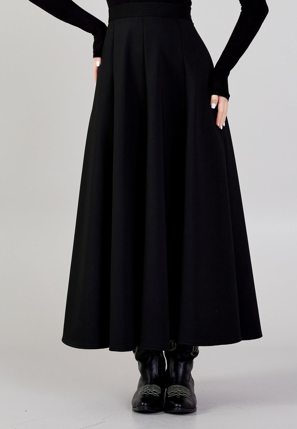 Midi Solid Color Regular Skirt noz24k30090 - Skirt - Istanbul Fashion Center