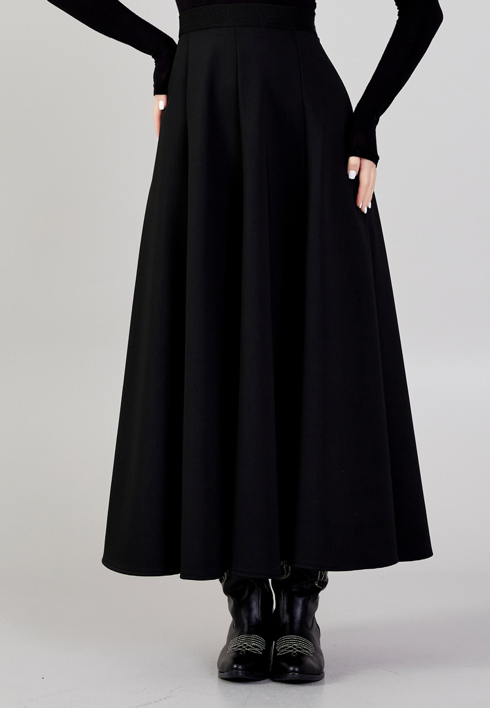 Midi Solid Color Regular Skirt noz24k30090 - Skirt - Istanbul Fashion Center
