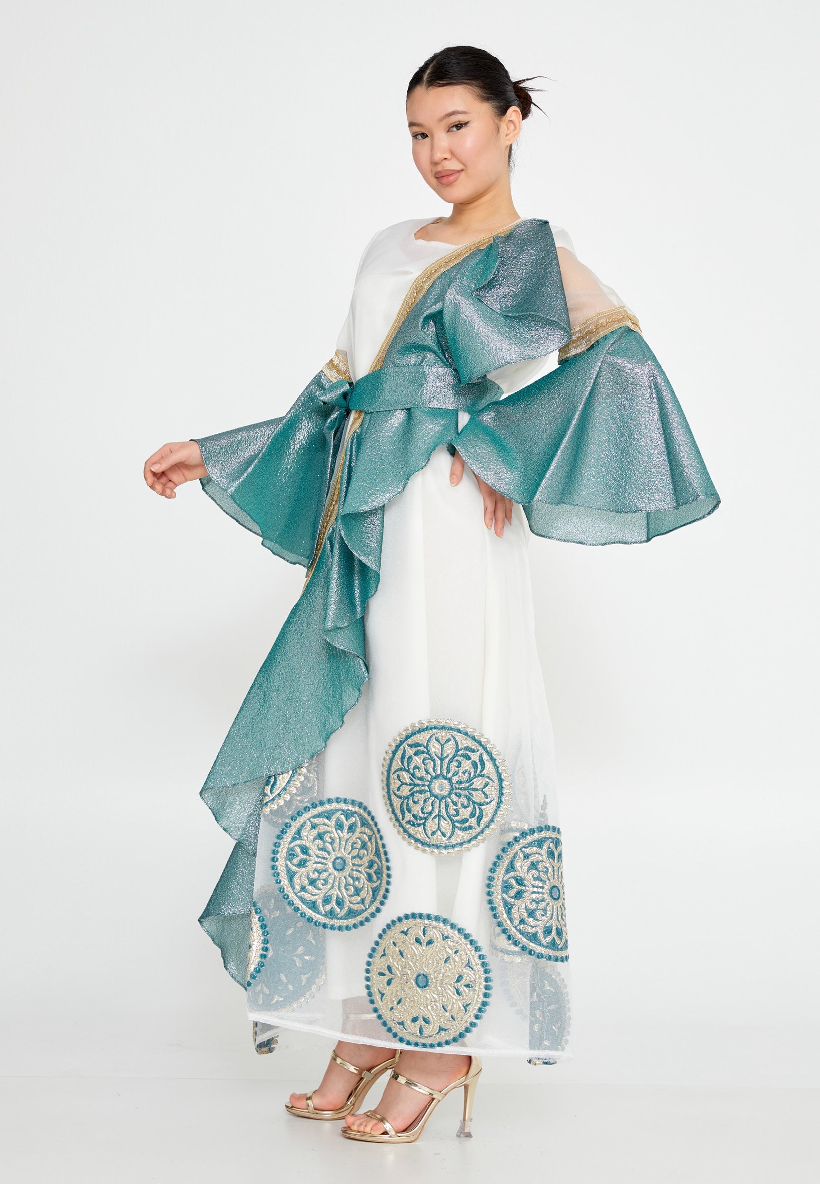 Tulle Regular Abaya rst7237 - Abaya - Istanbul Fashion Center