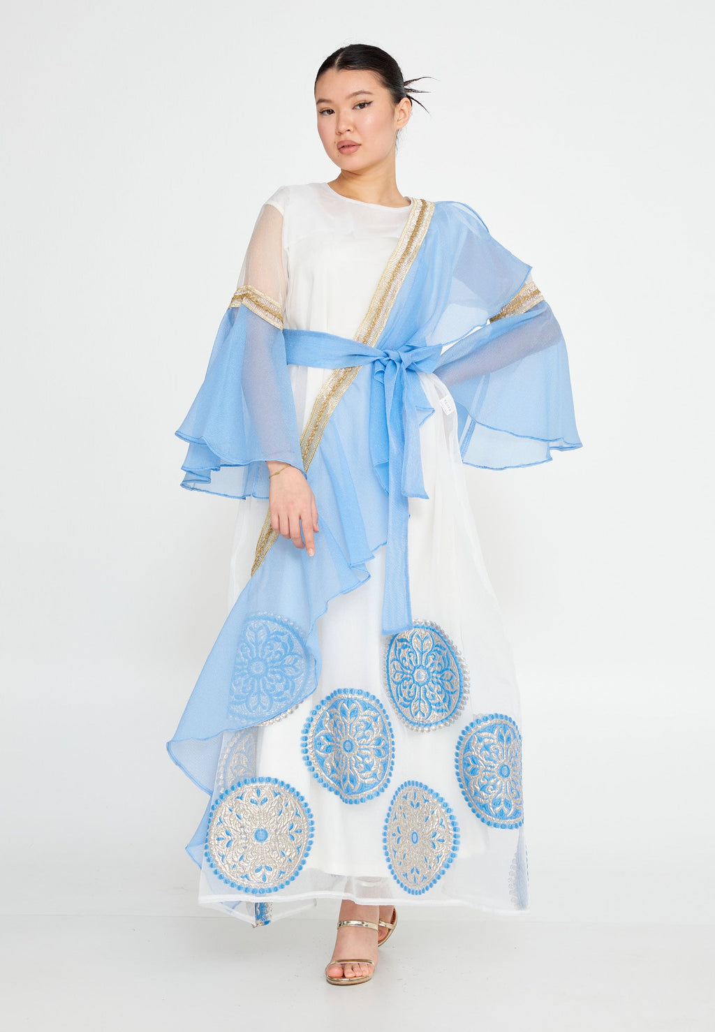Tulle Regular Abaya rst7237 - Abaya - Istanbul Fashion Center