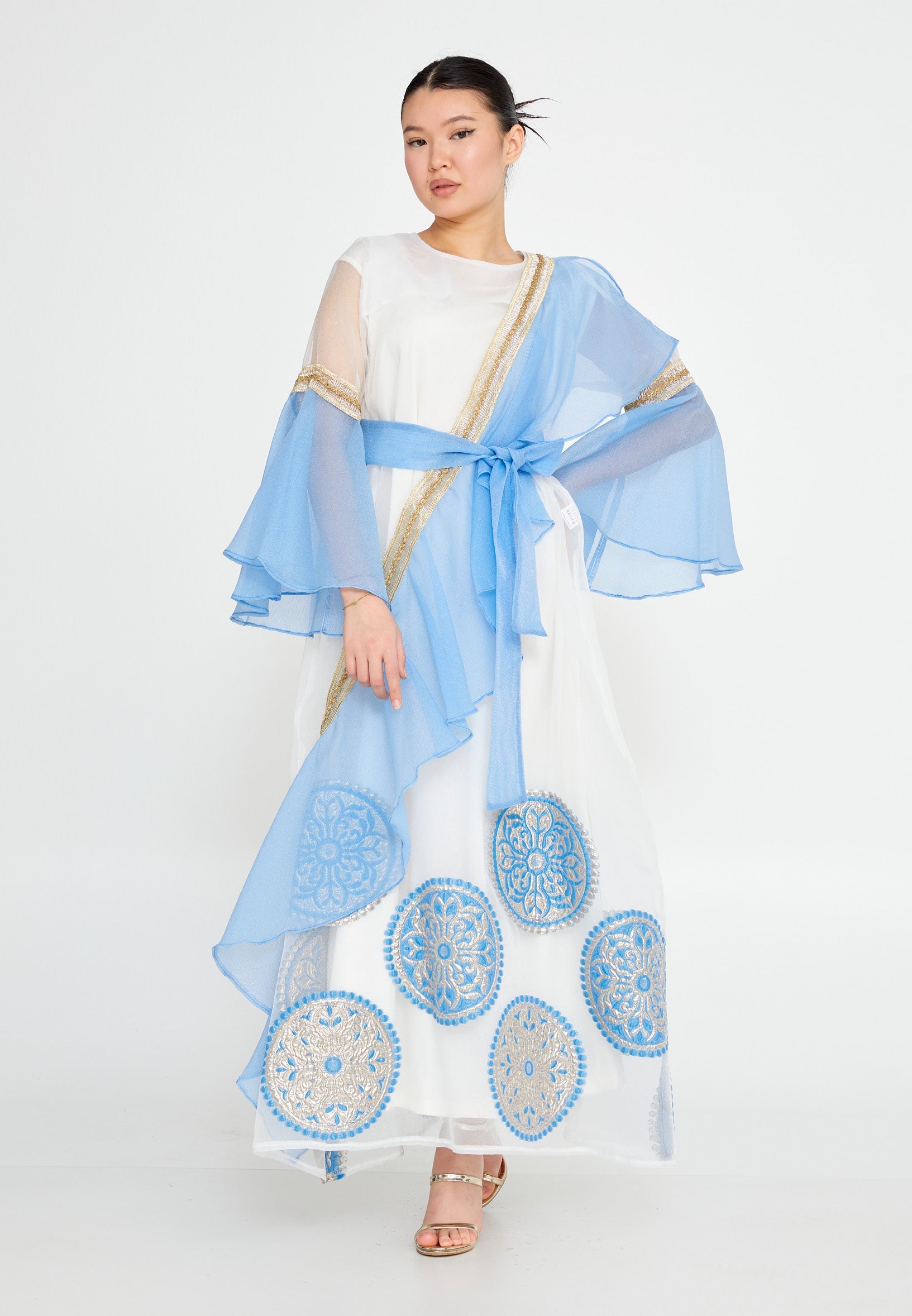 Tulle Regular Abaya rst7237 - Abaya - Istanbul Fashion Center