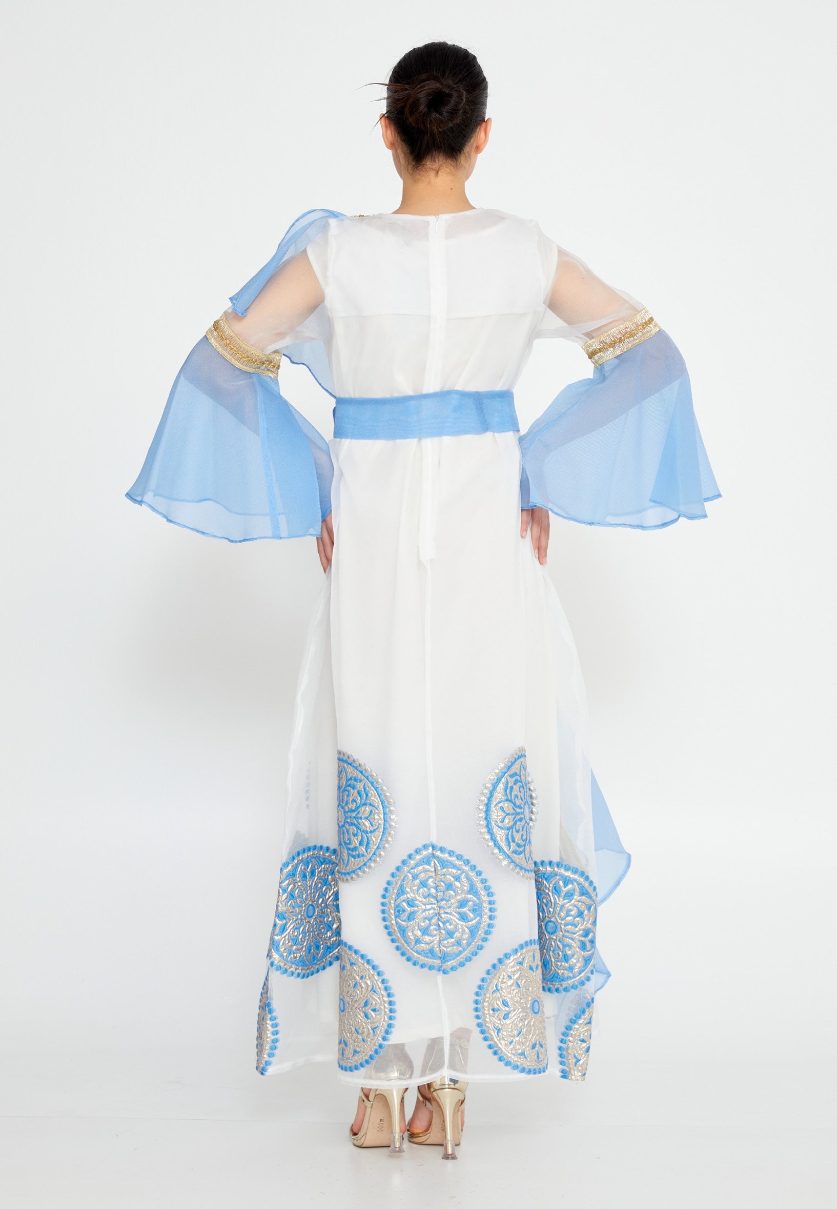 Tulle Regular Abaya rst7237 - Abaya - Istanbul Fashion Center