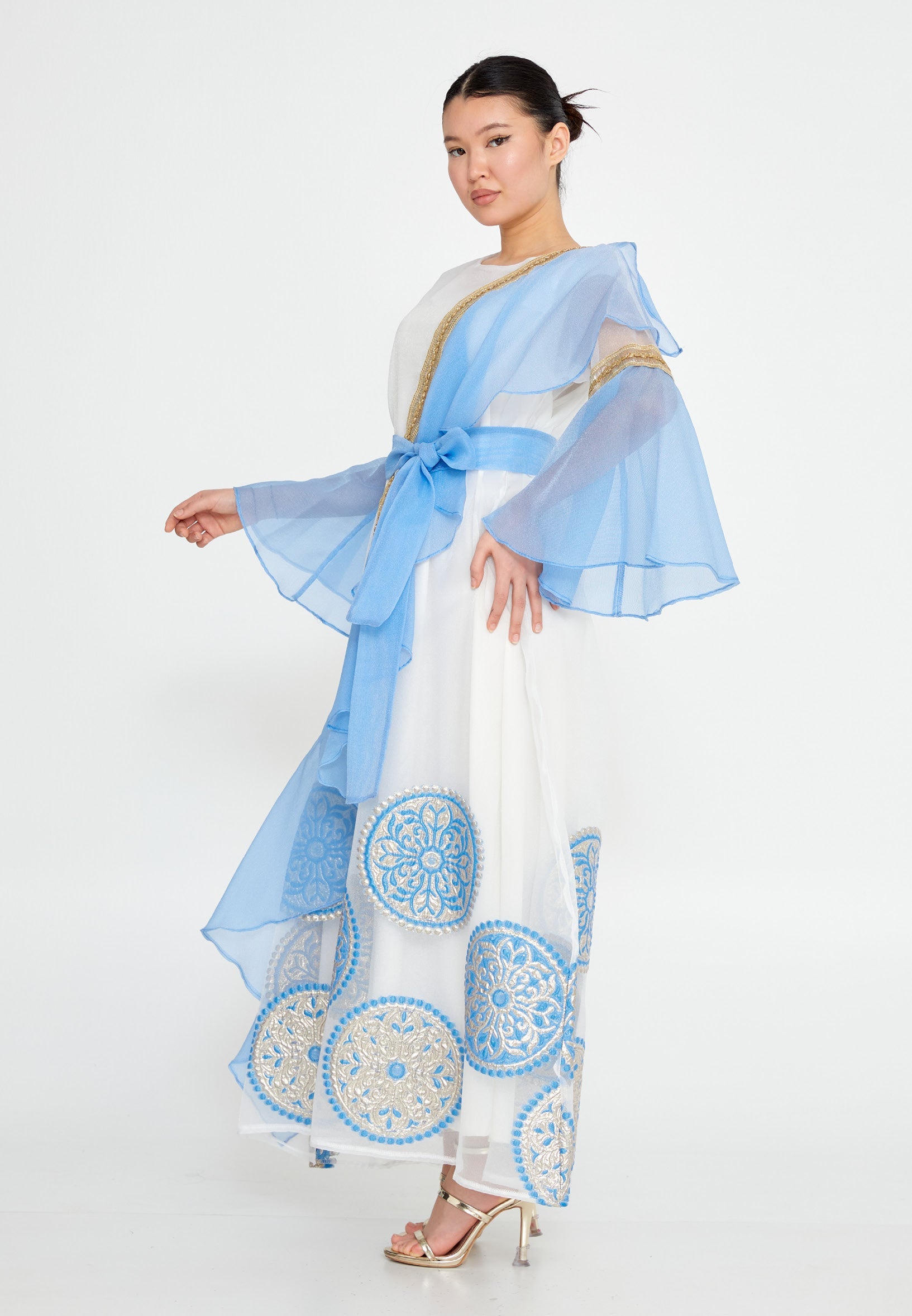 Tulle Regular Abaya rst7237 - Abaya - Istanbul Fashion Center