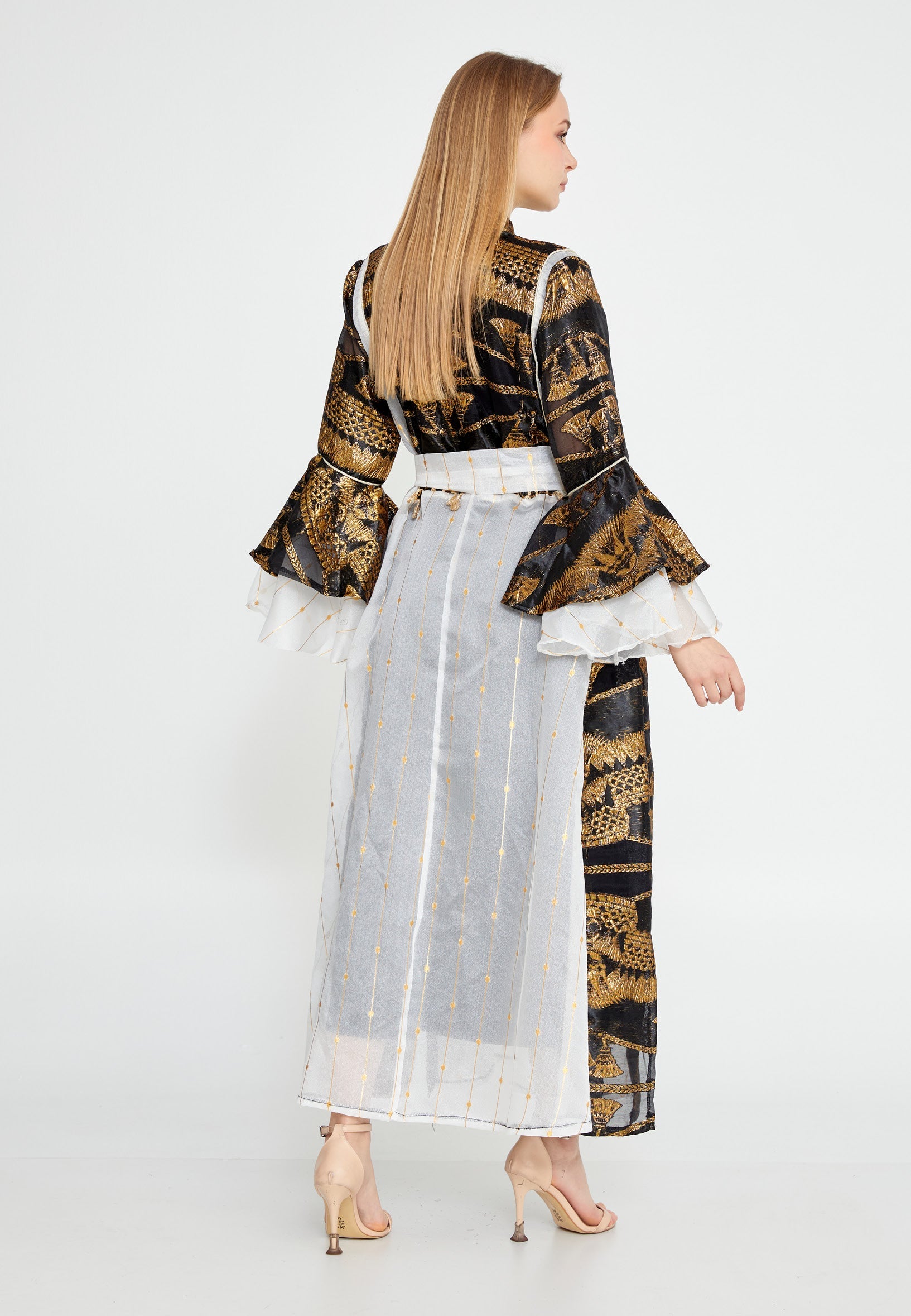Tulle Regular Abaya rst7347 - Abaya - Istanbul Fashion Center