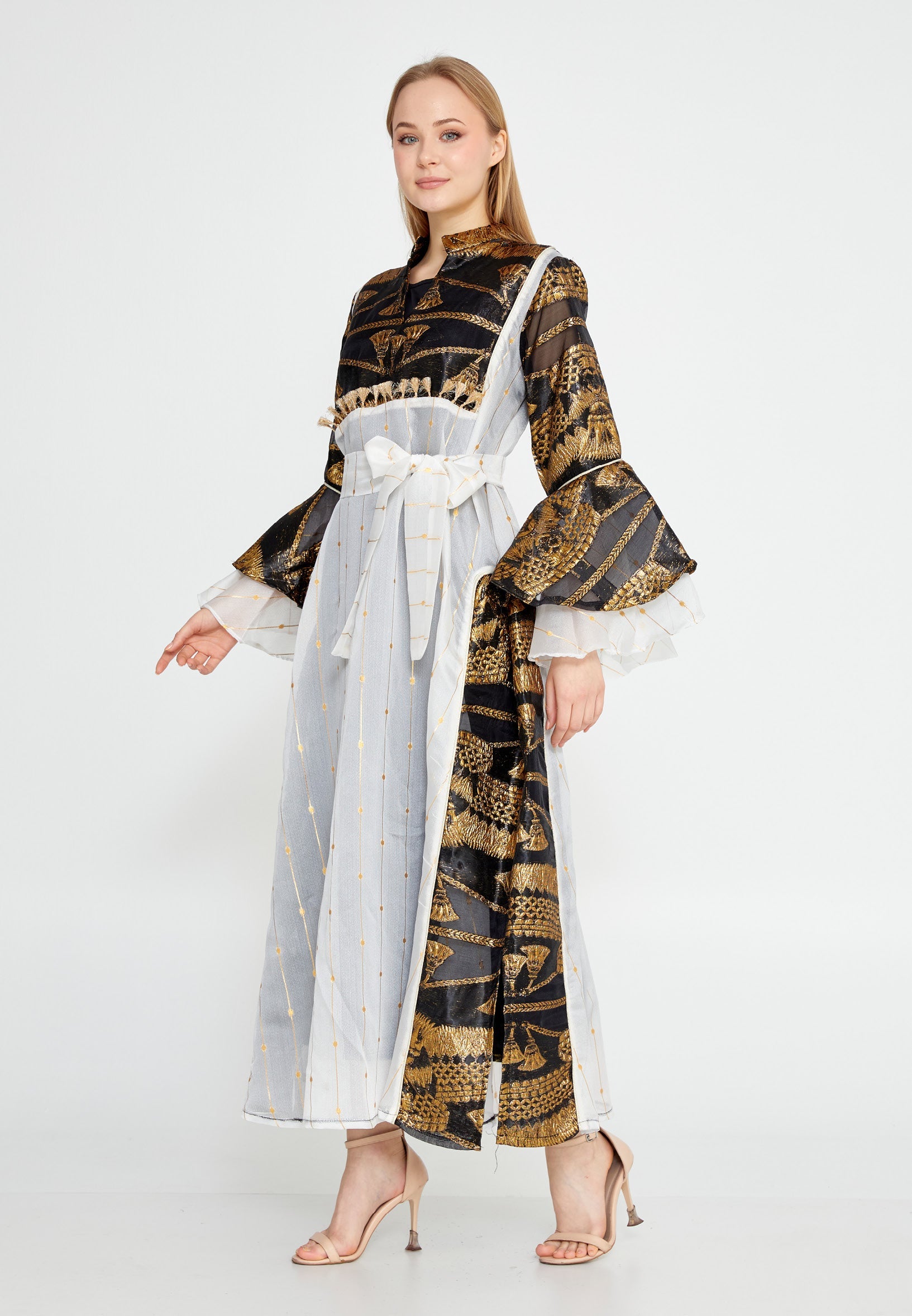 Tulle Regular Abaya rst7347 - Abaya - Istanbul Fashion Center