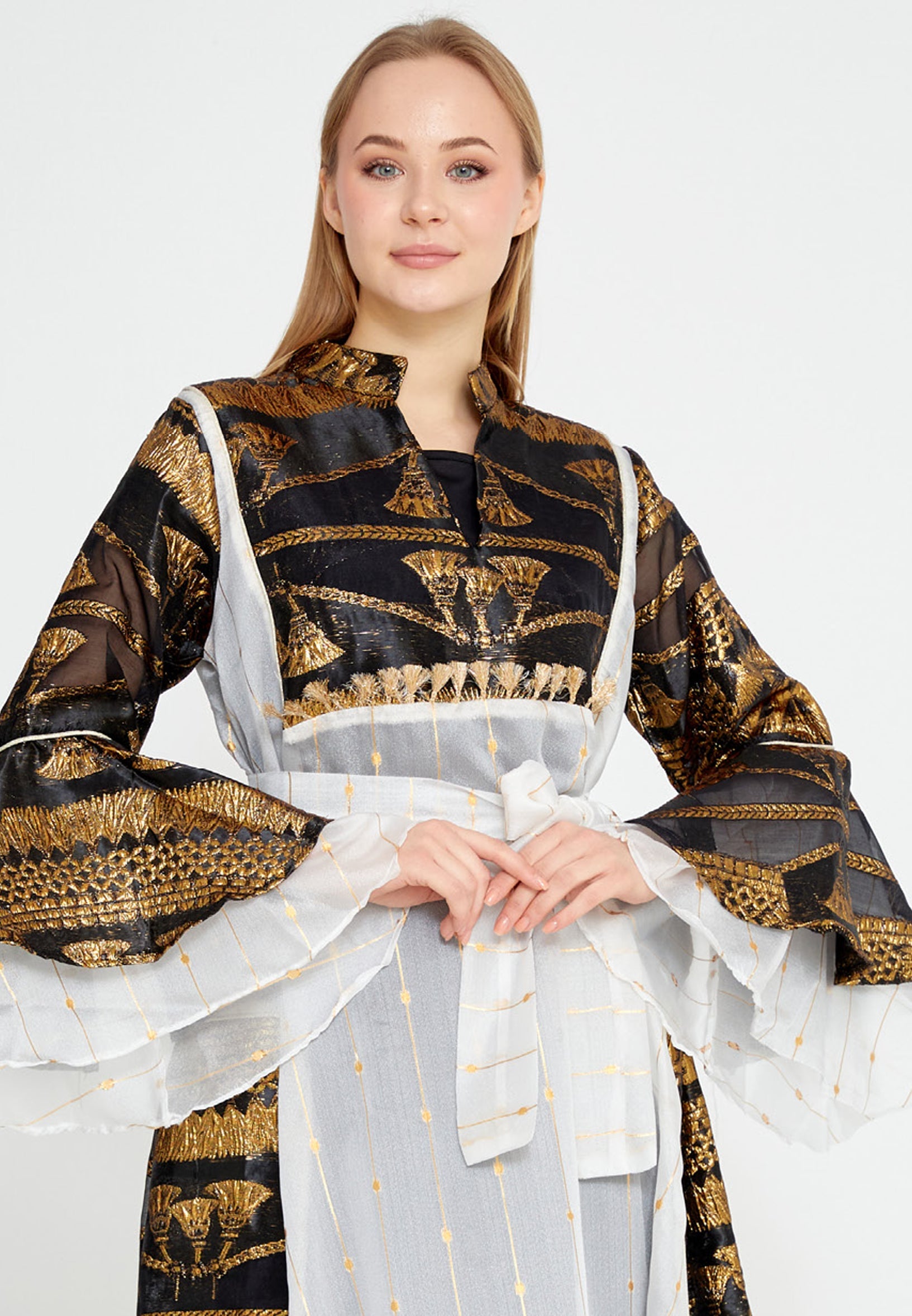 Tulle Regular Abaya rst7347 - Abaya - Istanbul Fashion Center