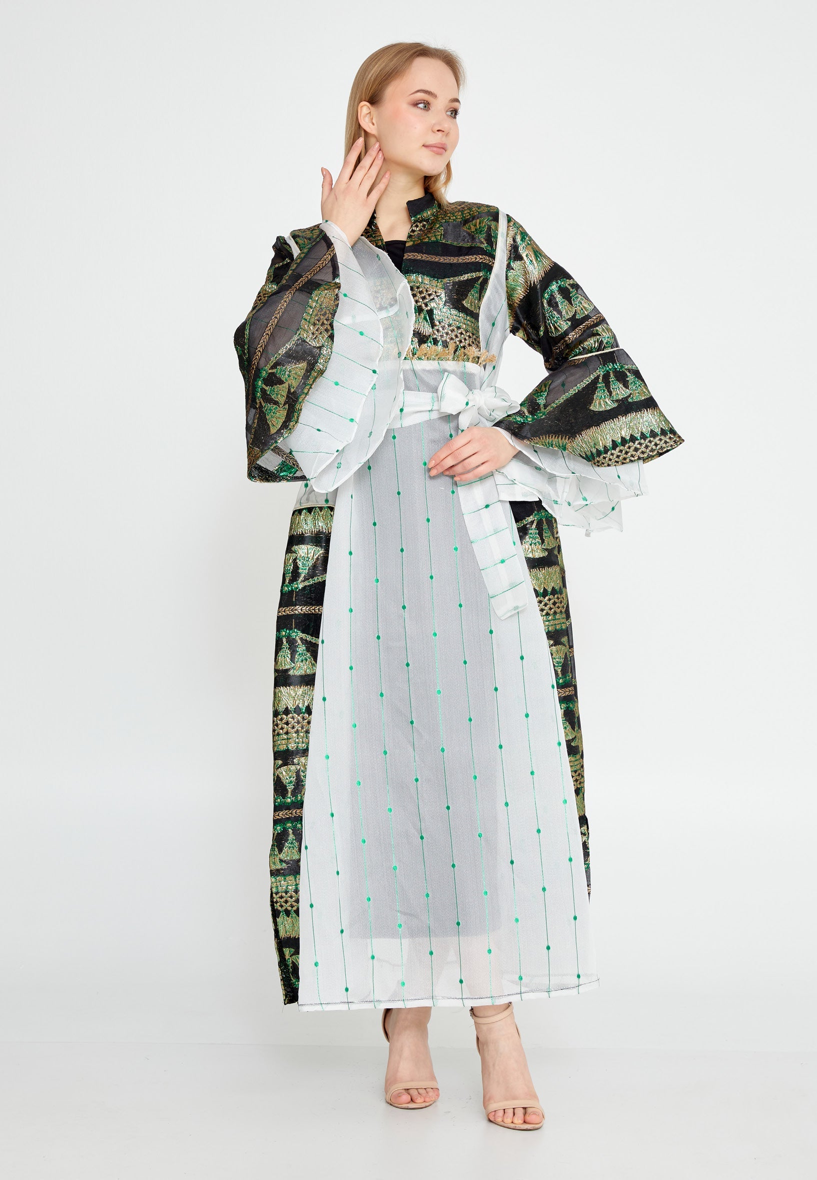 Tulle Regular Abaya rst7347 - Abaya - Istanbul Fashion Center