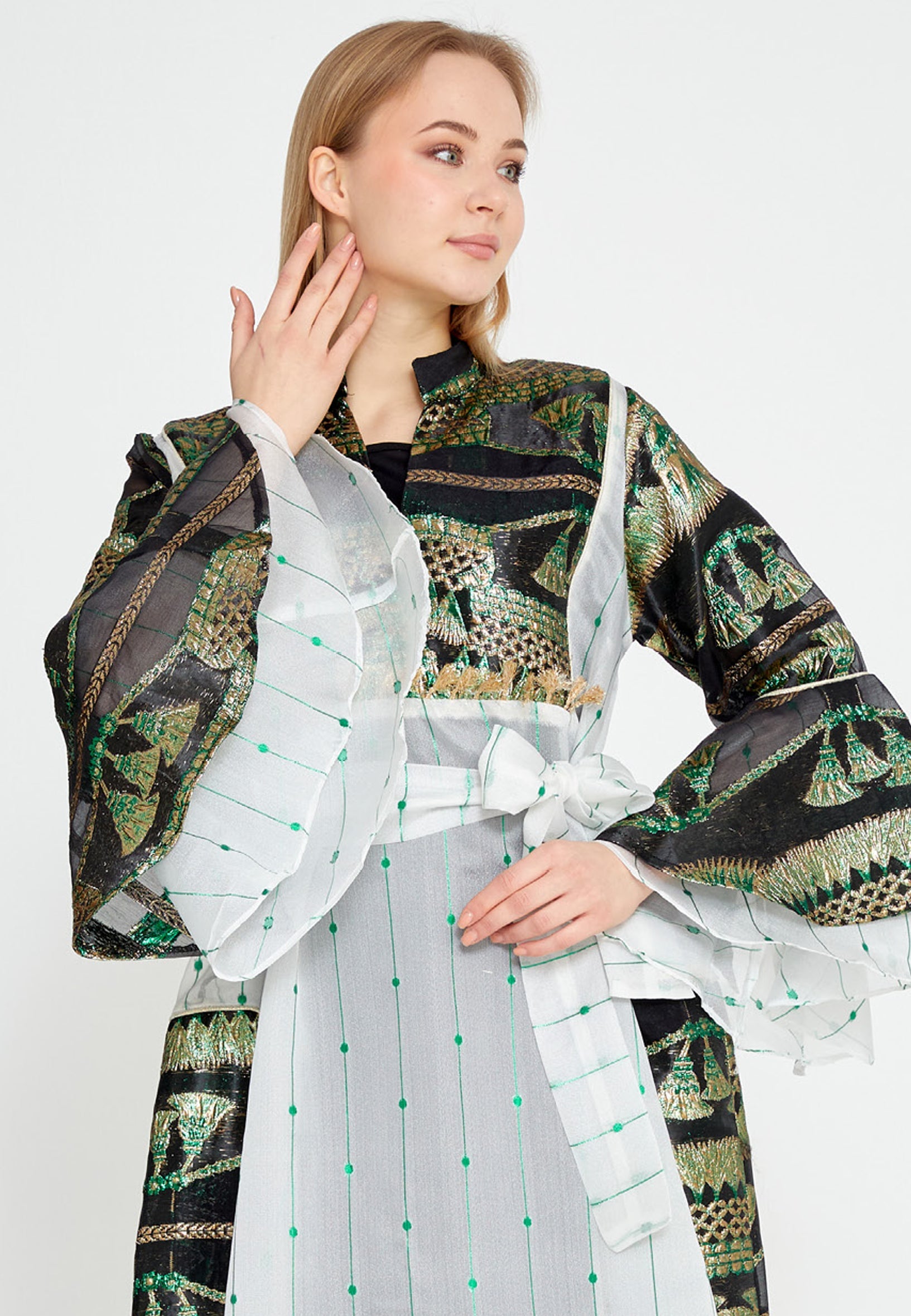 Tulle Regular Abaya rst7347 - Abaya - Istanbul Fashion Center