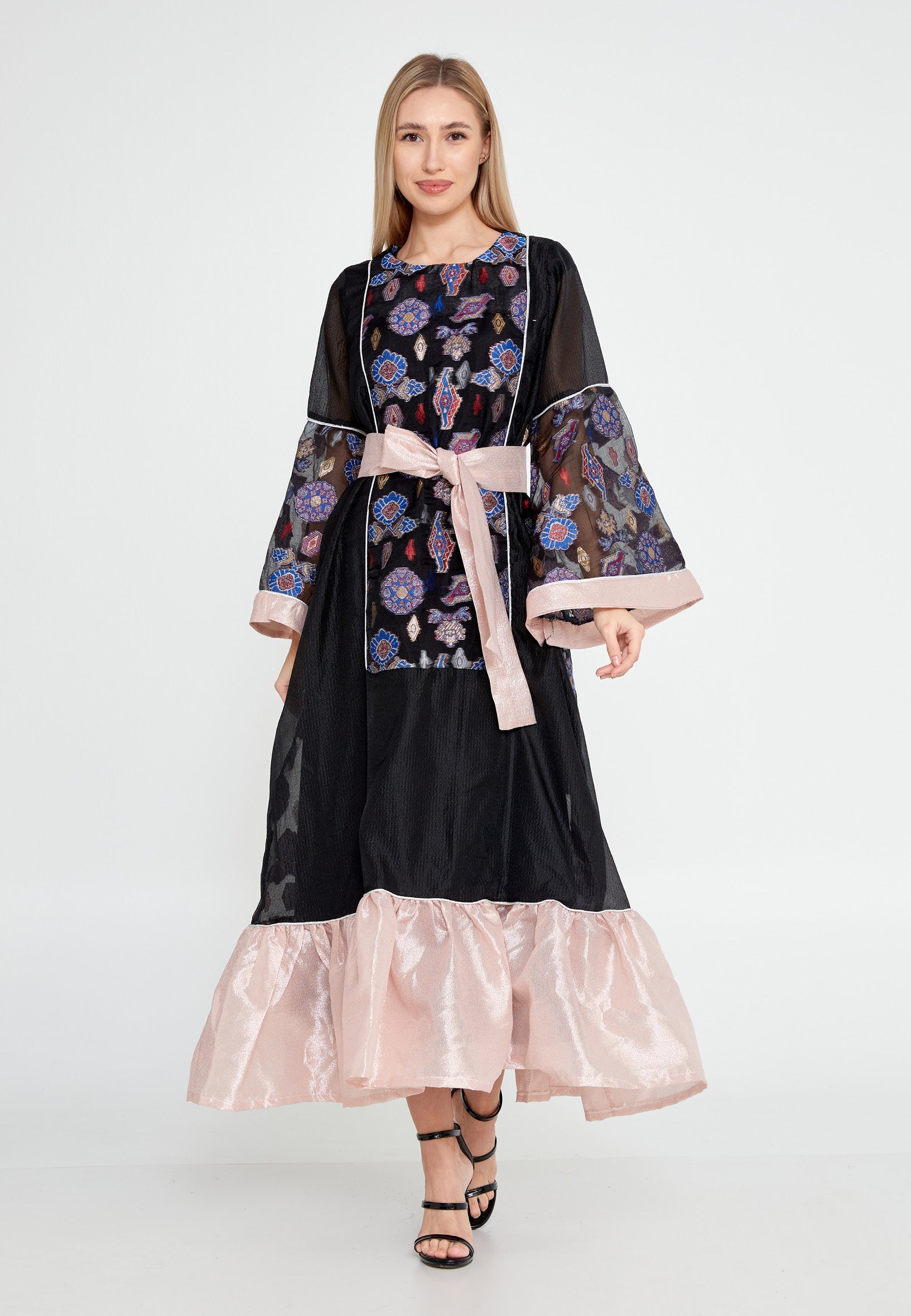 Tulle Regular Abaya rst7280 - Abaya - Istanbul Fashion Center