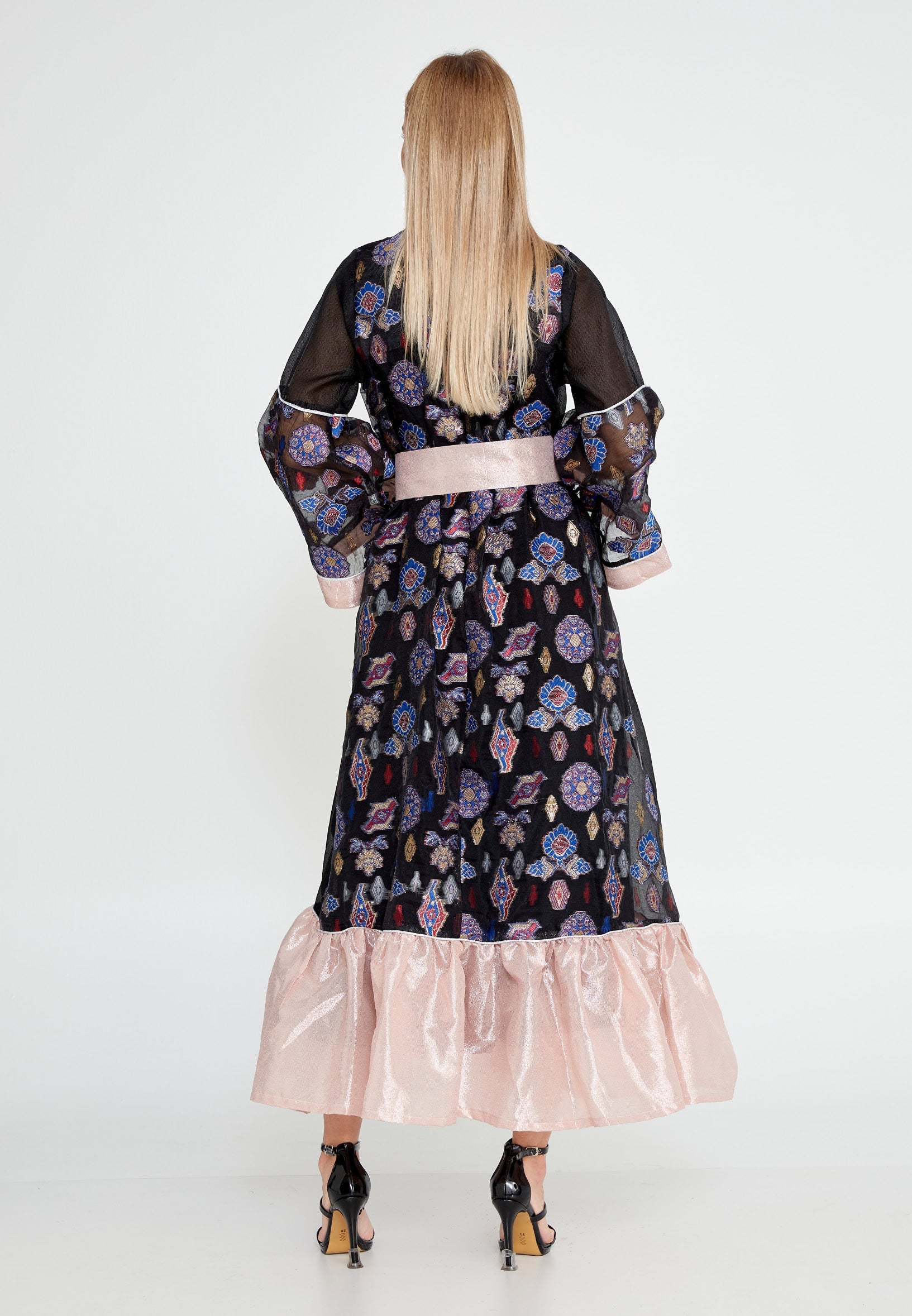 Tulle Regular Abaya rst7280 - Abaya - Istanbul Fashion Center
