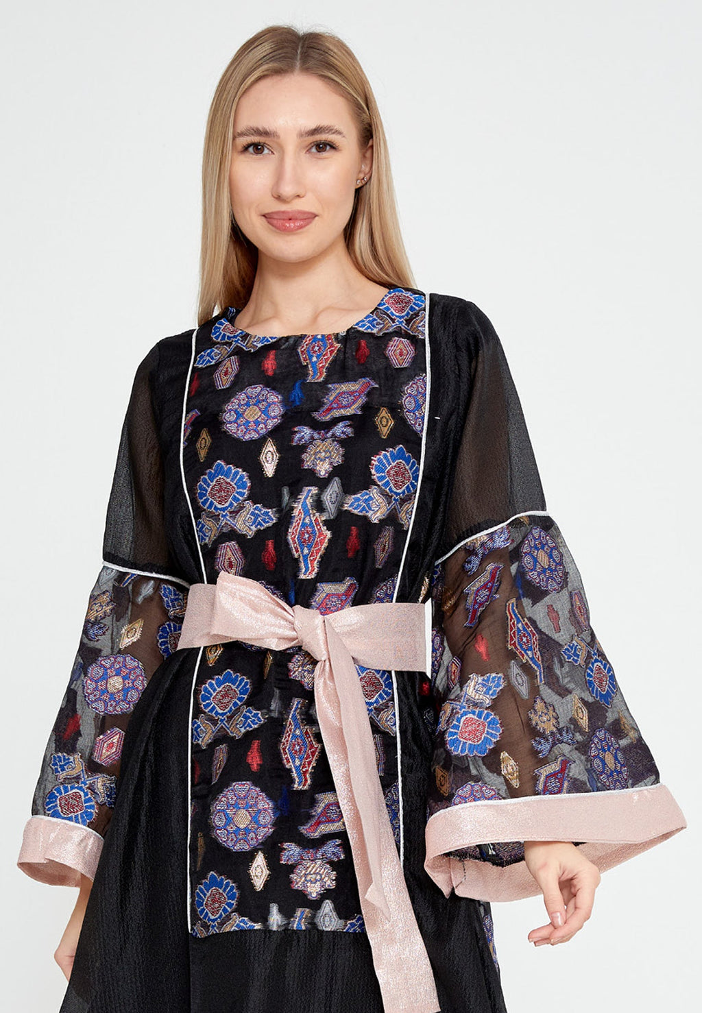 Tulle Regular Abaya rst7280 - Abaya - Istanbul Fashion Center