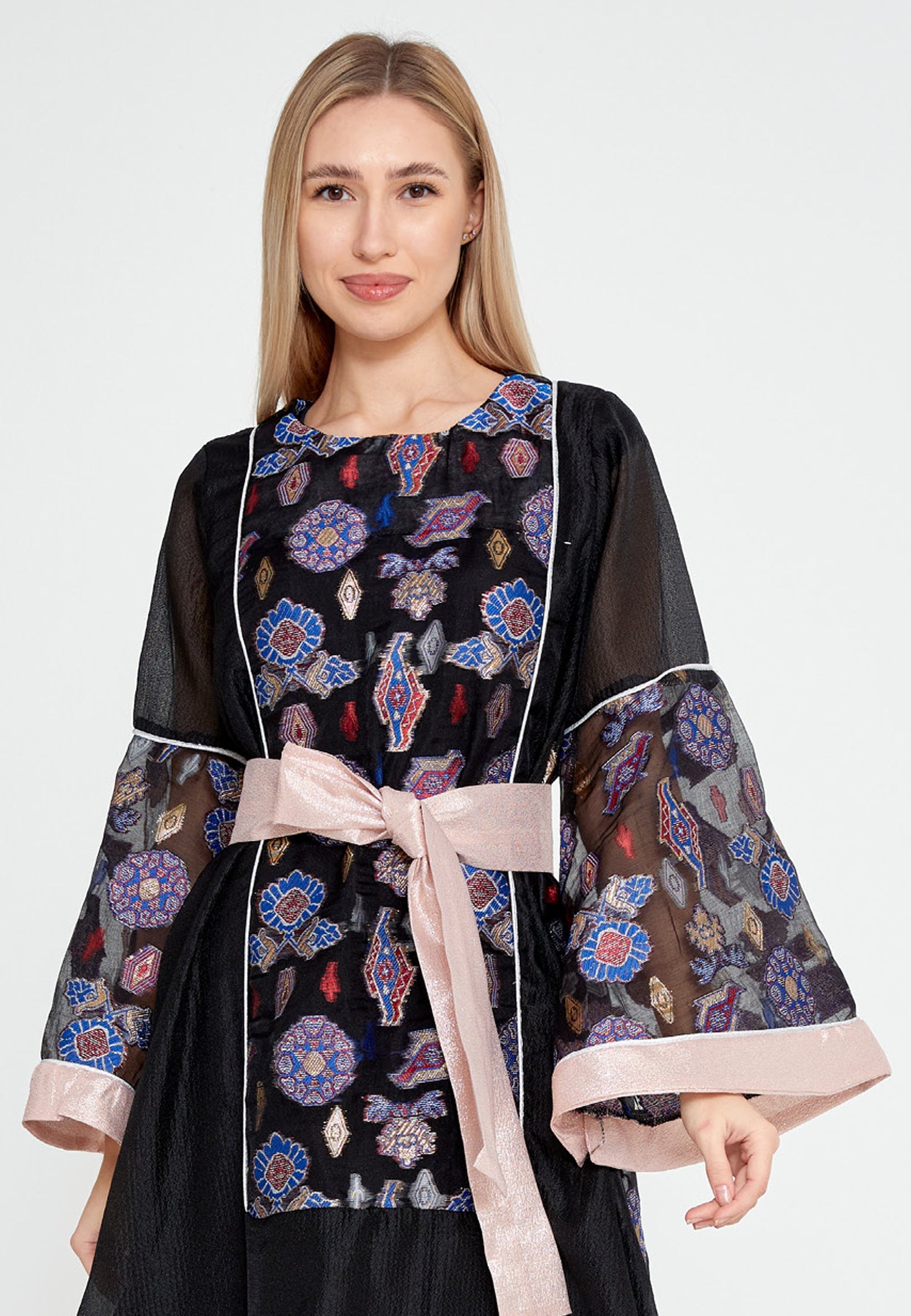 Tulle Regular Abaya rst7280 - Abaya - Istanbul Fashion Center