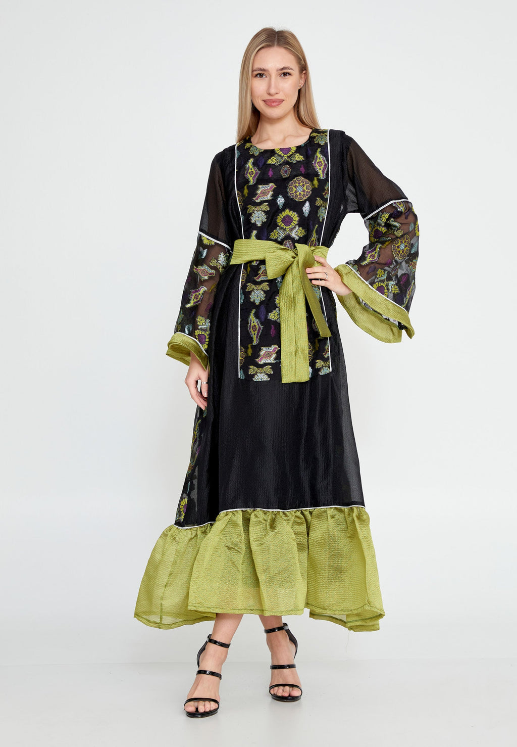 Tulle Regular Abaya rst7280 - Abaya - Istanbul Fashion Center