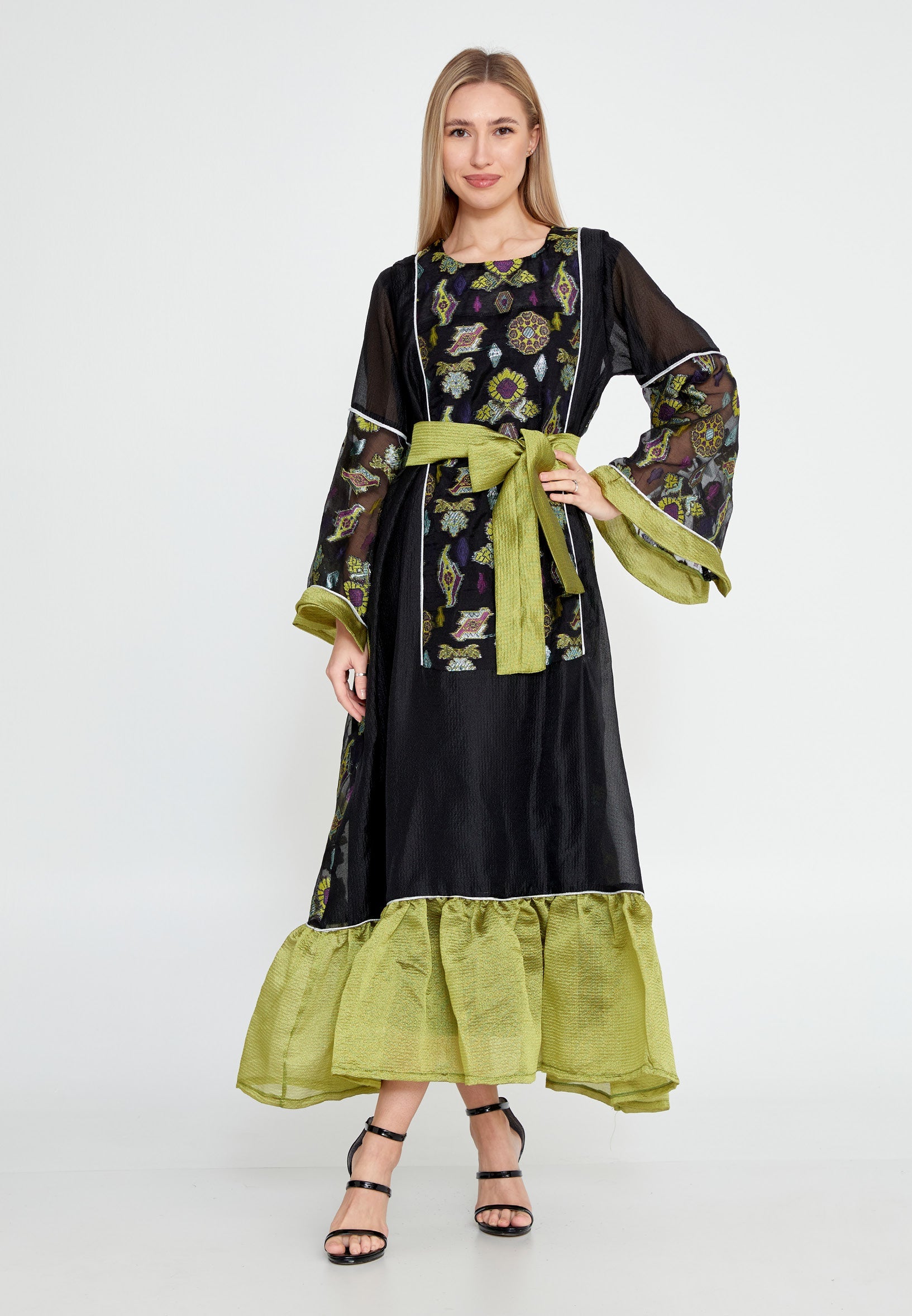 Tulle Regular Abaya rst7280 - Abaya - Istanbul Fashion Center