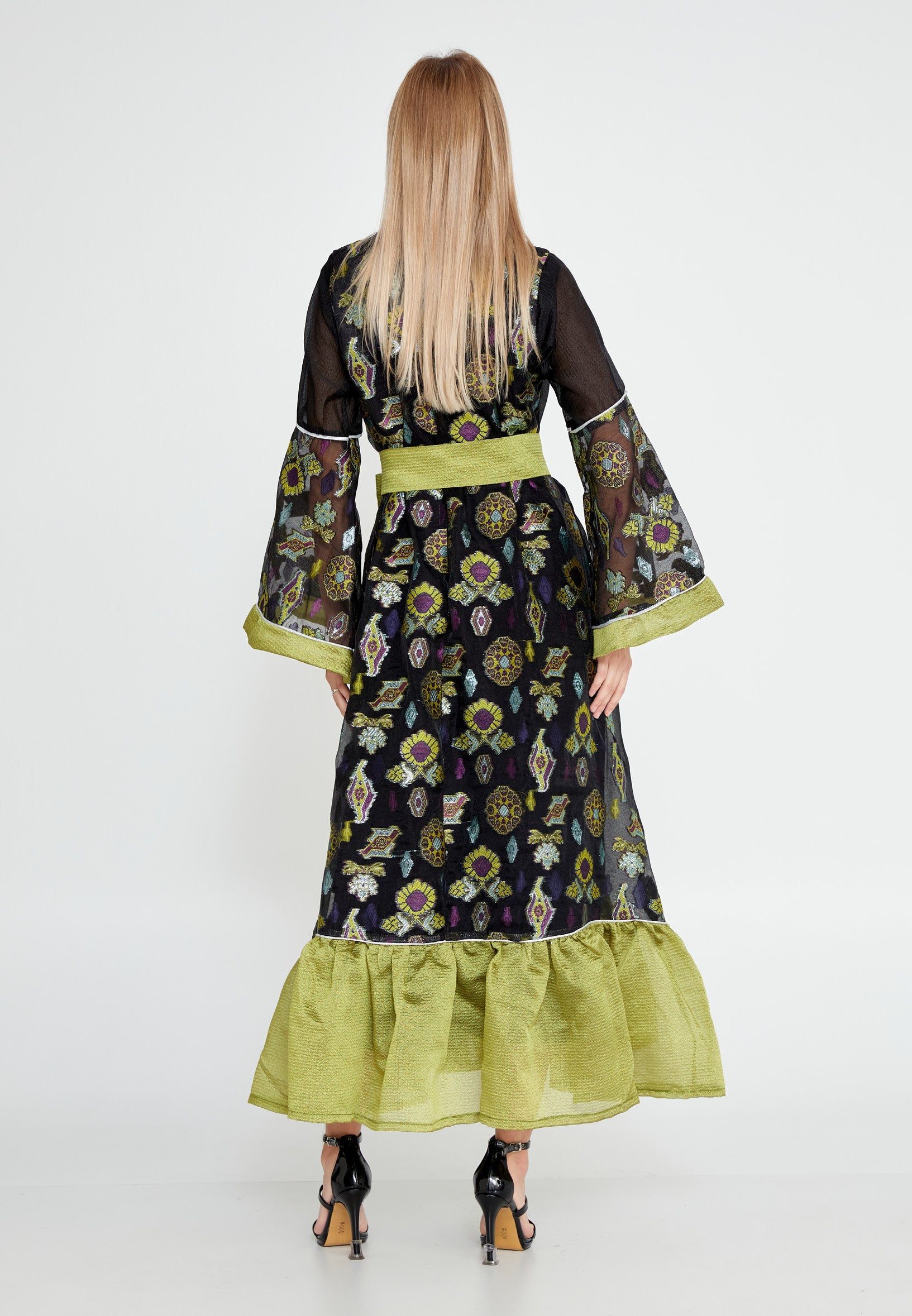 Tulle Regular Abaya rst7280 - Abaya - Istanbul Fashion Center
