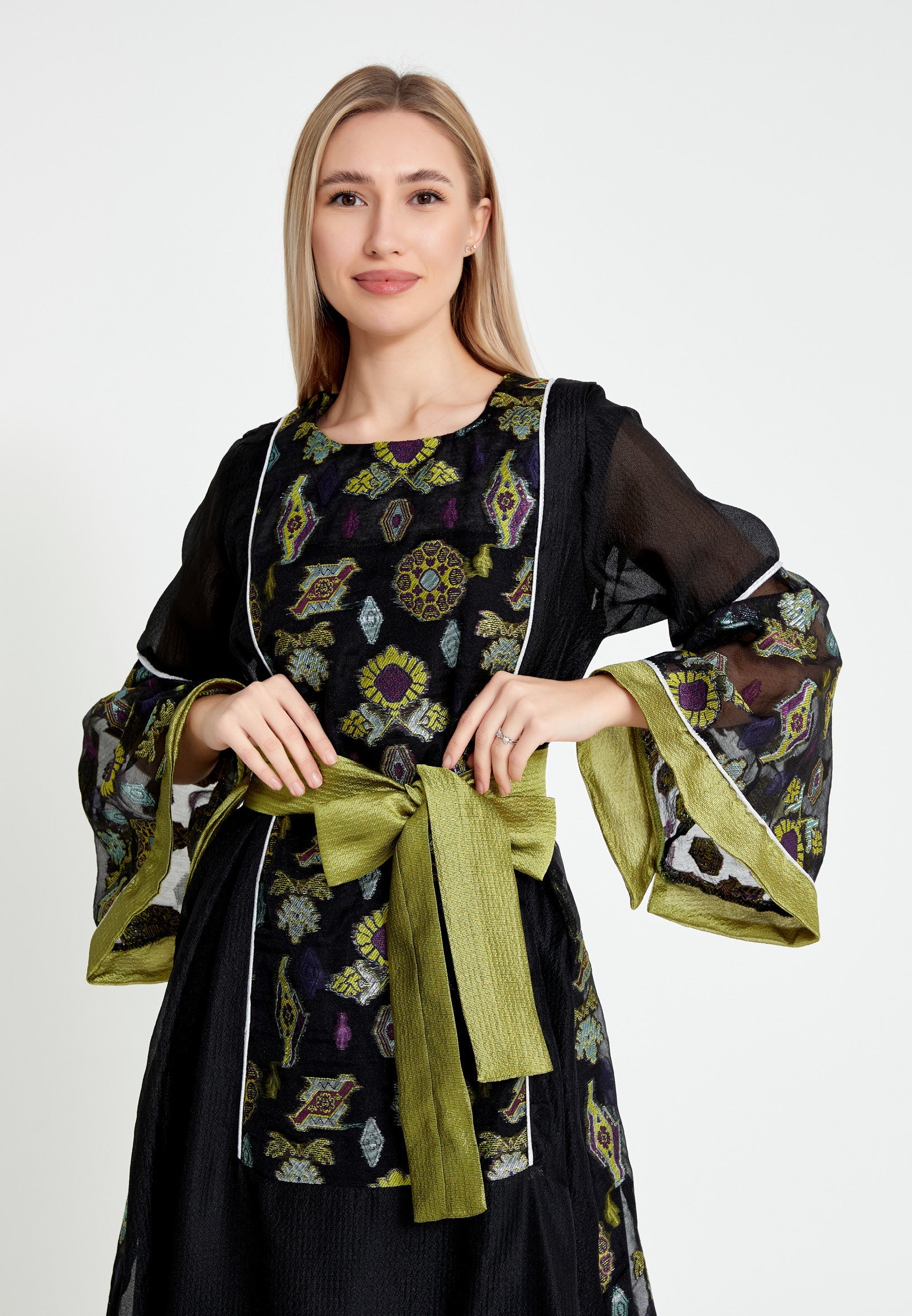 Tulle Regular Abaya rst7280 - Abaya - Istanbul Fashion Center