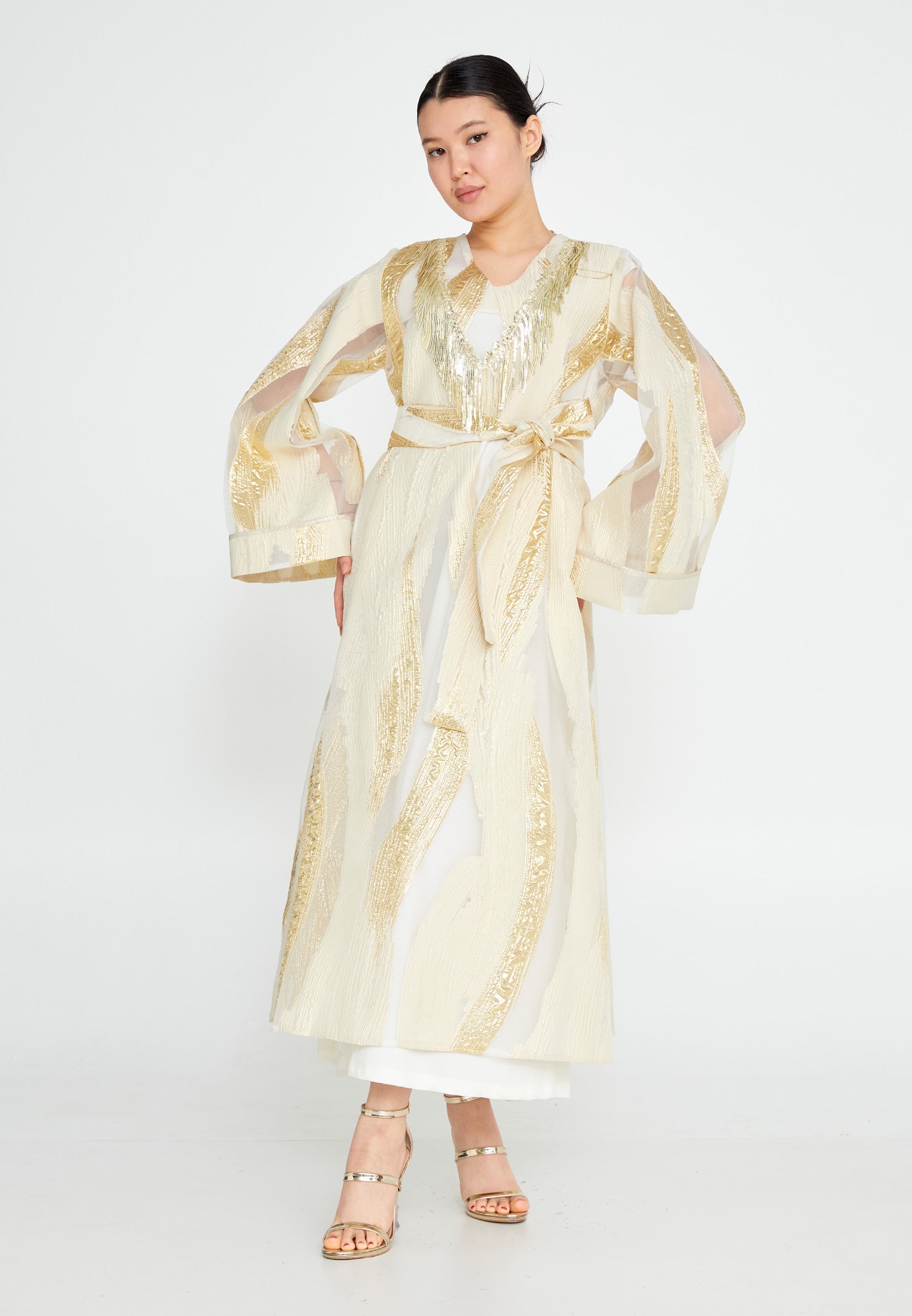 Tulle Regular Abaya rst7545 - Abaya - Istanbul Fashion Center