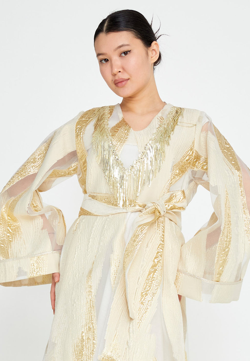 Tulle Regular Abaya rst7545 - Abaya - Istanbul Fashion Center