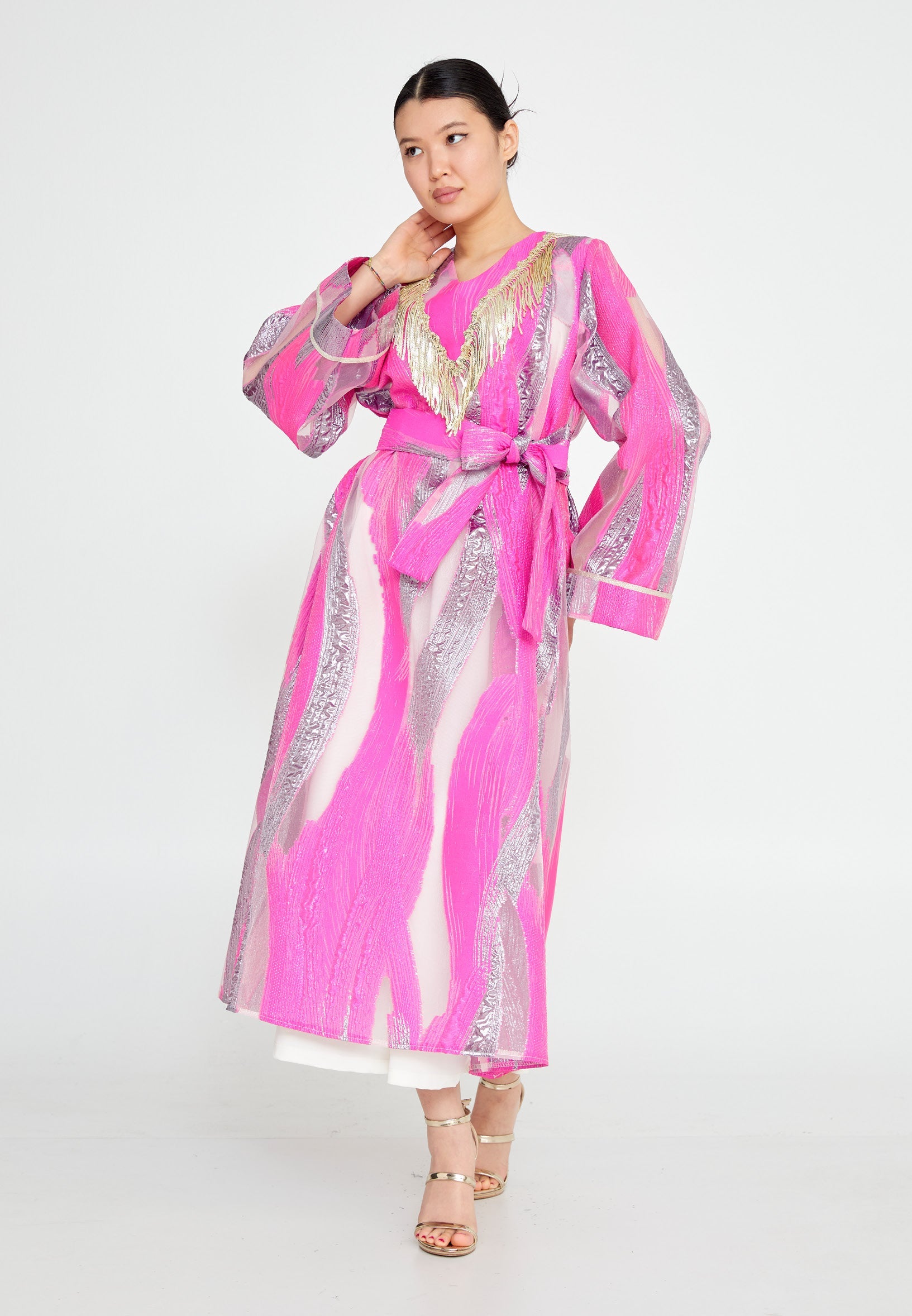 Tulle Regular Abaya rst7545 - Abaya - Istanbul Fashion Center