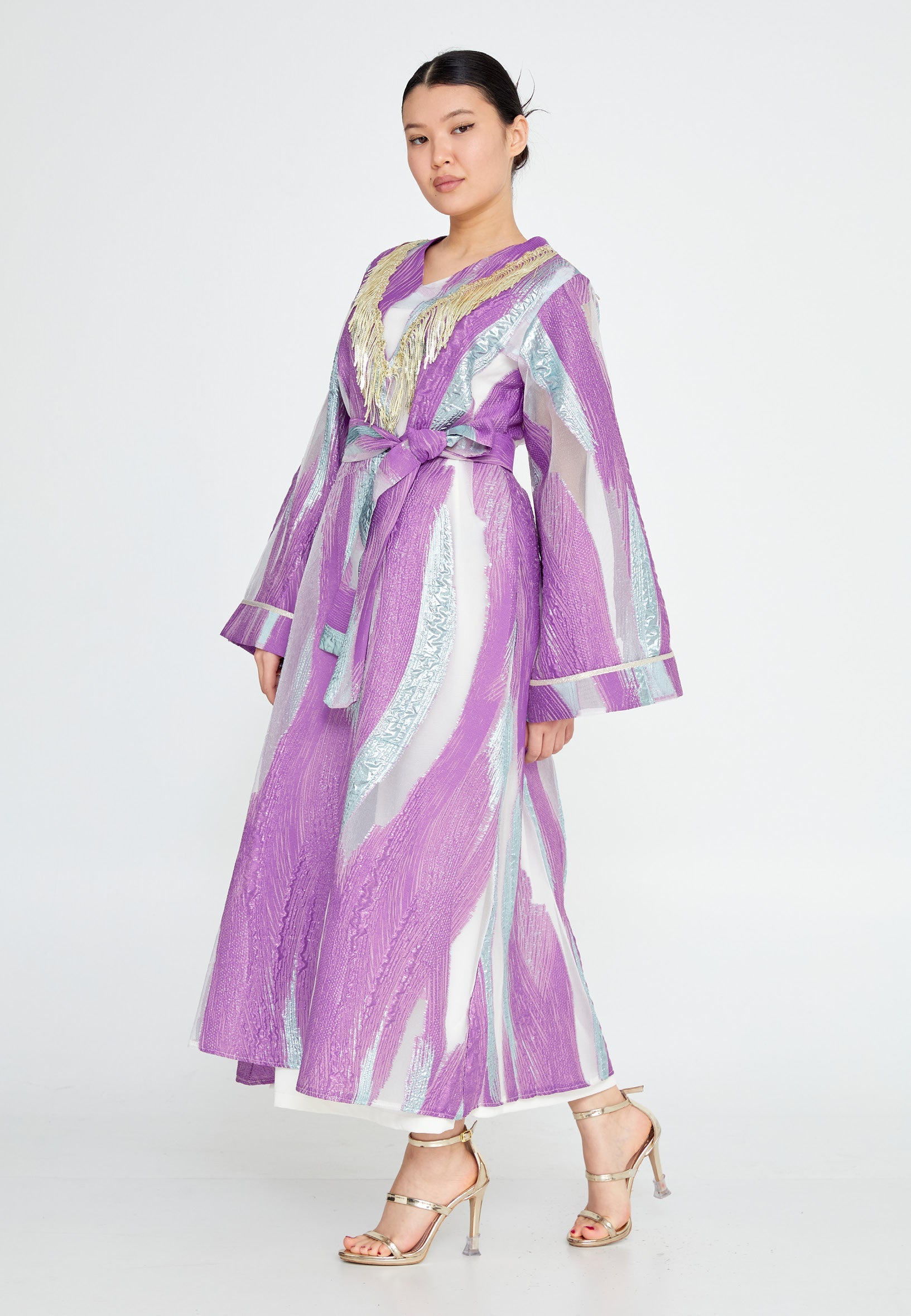 Tulle Regular Abaya rst7545 - Abaya - Istanbul Fashion Center