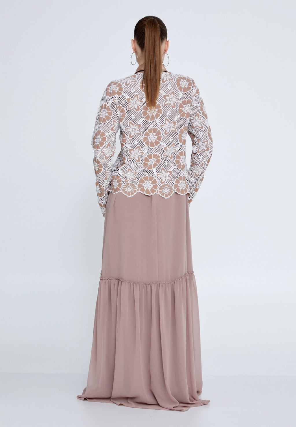 Long Sleeve Maxi Chiffon Column Regular Casual Dress shs3183 - Casual Dress - Istanbul Fashion Center