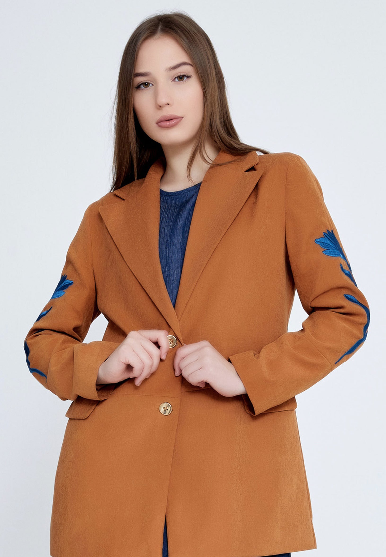 Long Sleeve Viscose Floral Regular Two-Piece Outfit noz24y60082 - Two-Piece Outfit - Istanbul Fashion Center