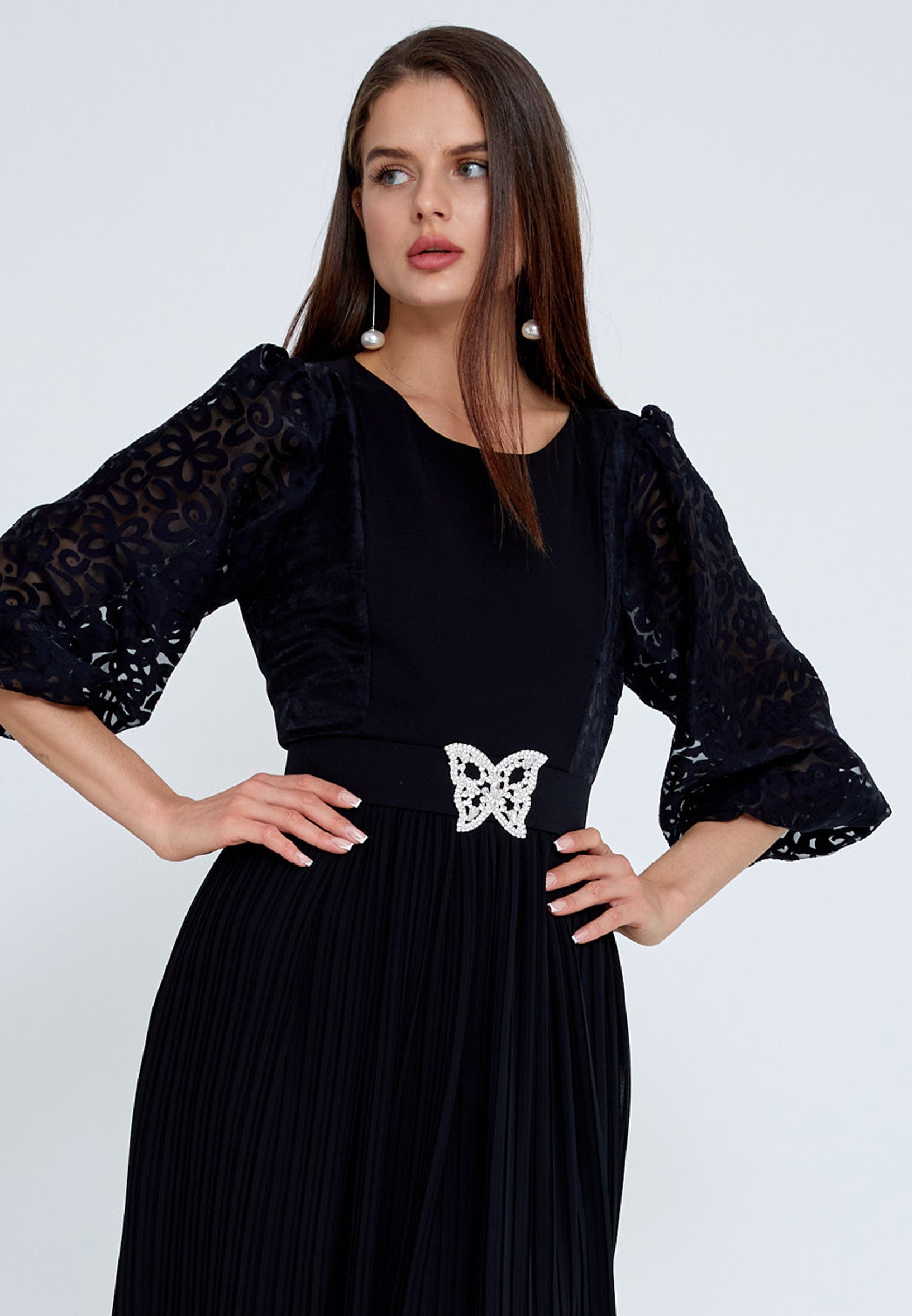 Mid-Length Midi Chiffon Column Regular Evening Dress opr2083 - Evening Dress - Istanbul Fashion Center