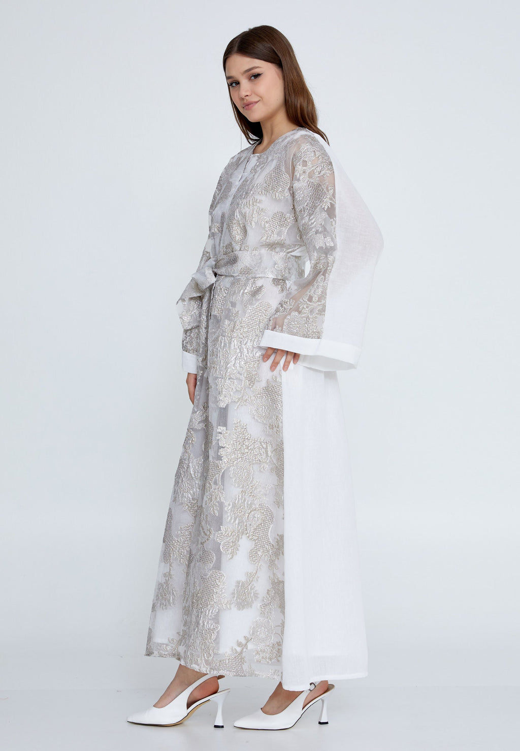Tulle Regular Abaya rst7656 - Abaya - Istanbul Fashion Center