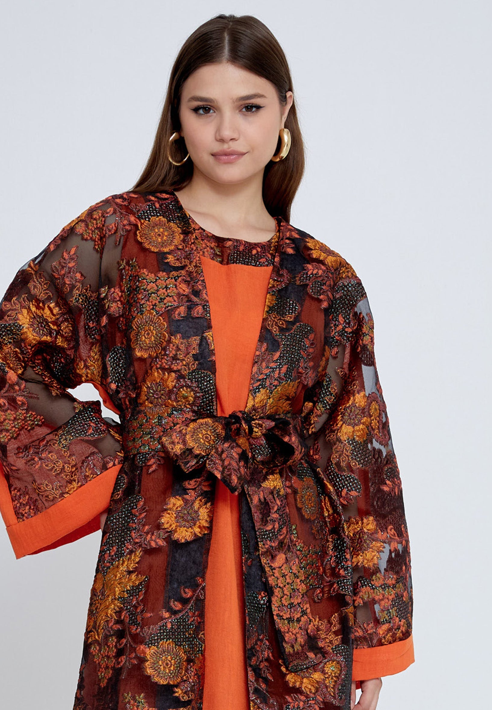 Tulle Regular Abaya rst7656 - Abaya - Istanbul Fashion Center