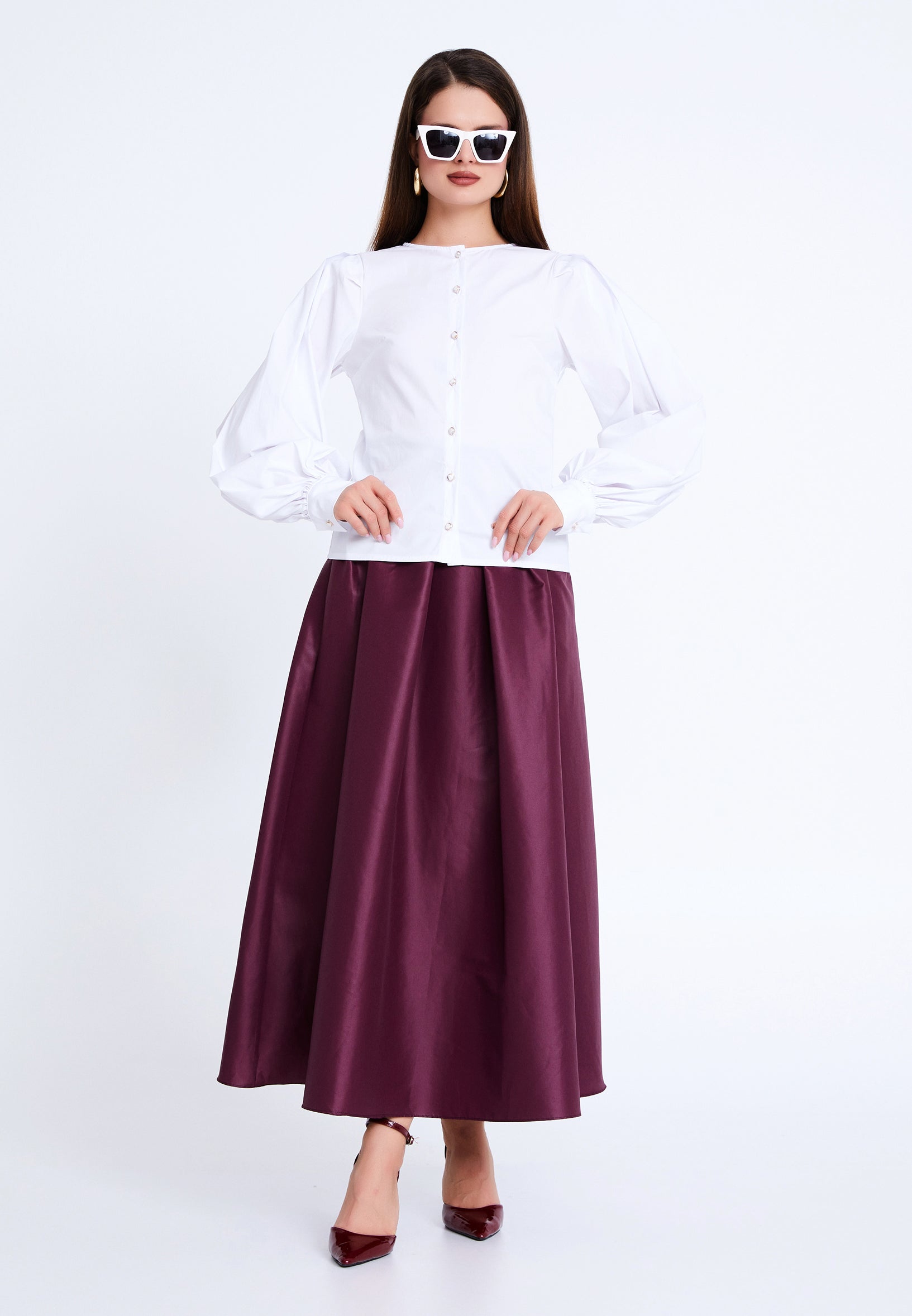 Long Sleeve Solid Color Regular Shirt gllk25eg073 - Shirt - Istanbul Fashion Center