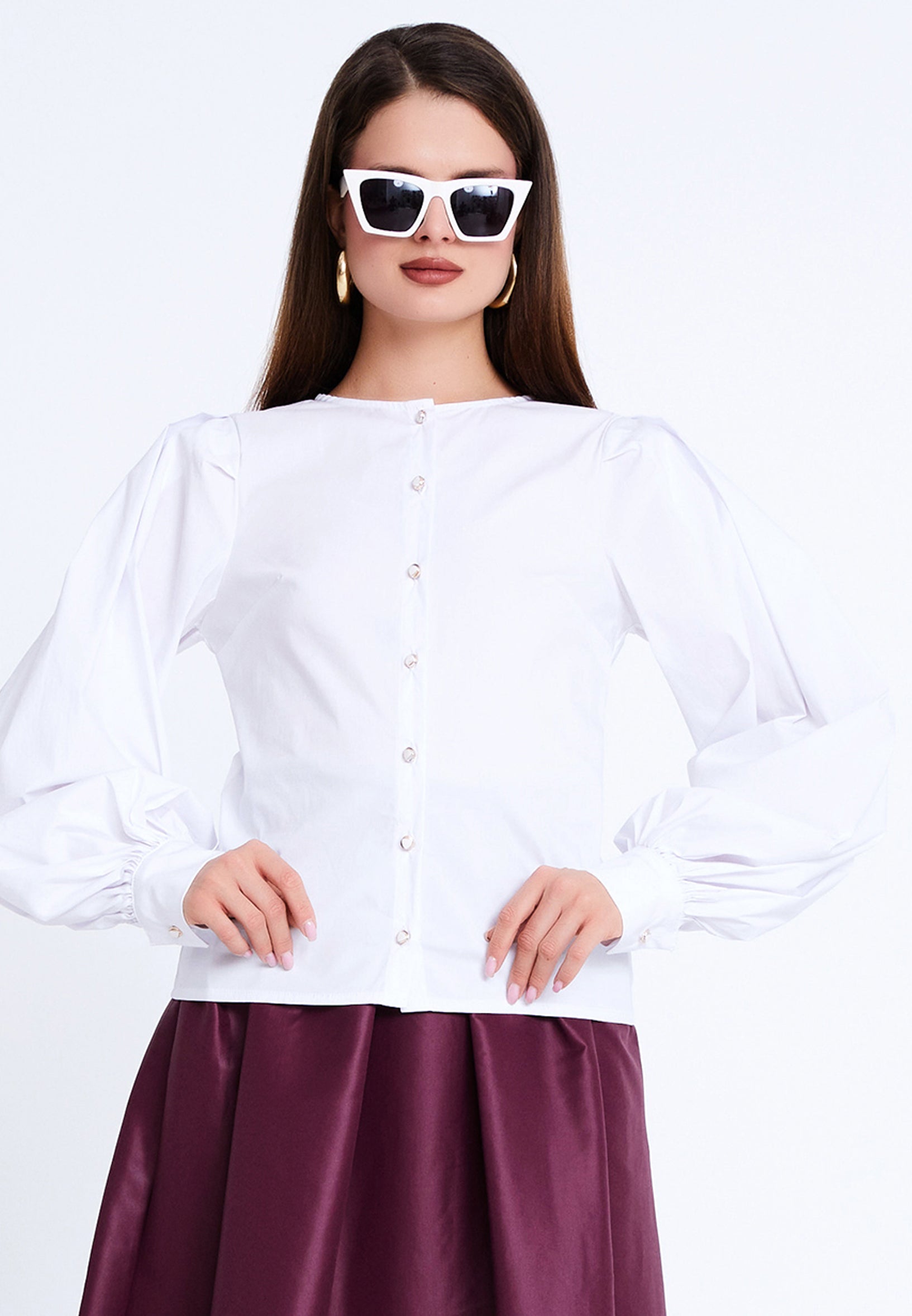 Long Sleeve Solid Color Regular Shirt gllk25eg073 - Shirt - Istanbul Fashion Center