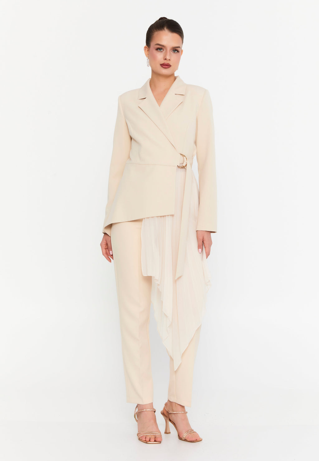 Long Sleeve Polyester Solid Color Regular Two-Piece Outfit dkr5104 - Two-Piece Outfit - Istanbul Fashion Center