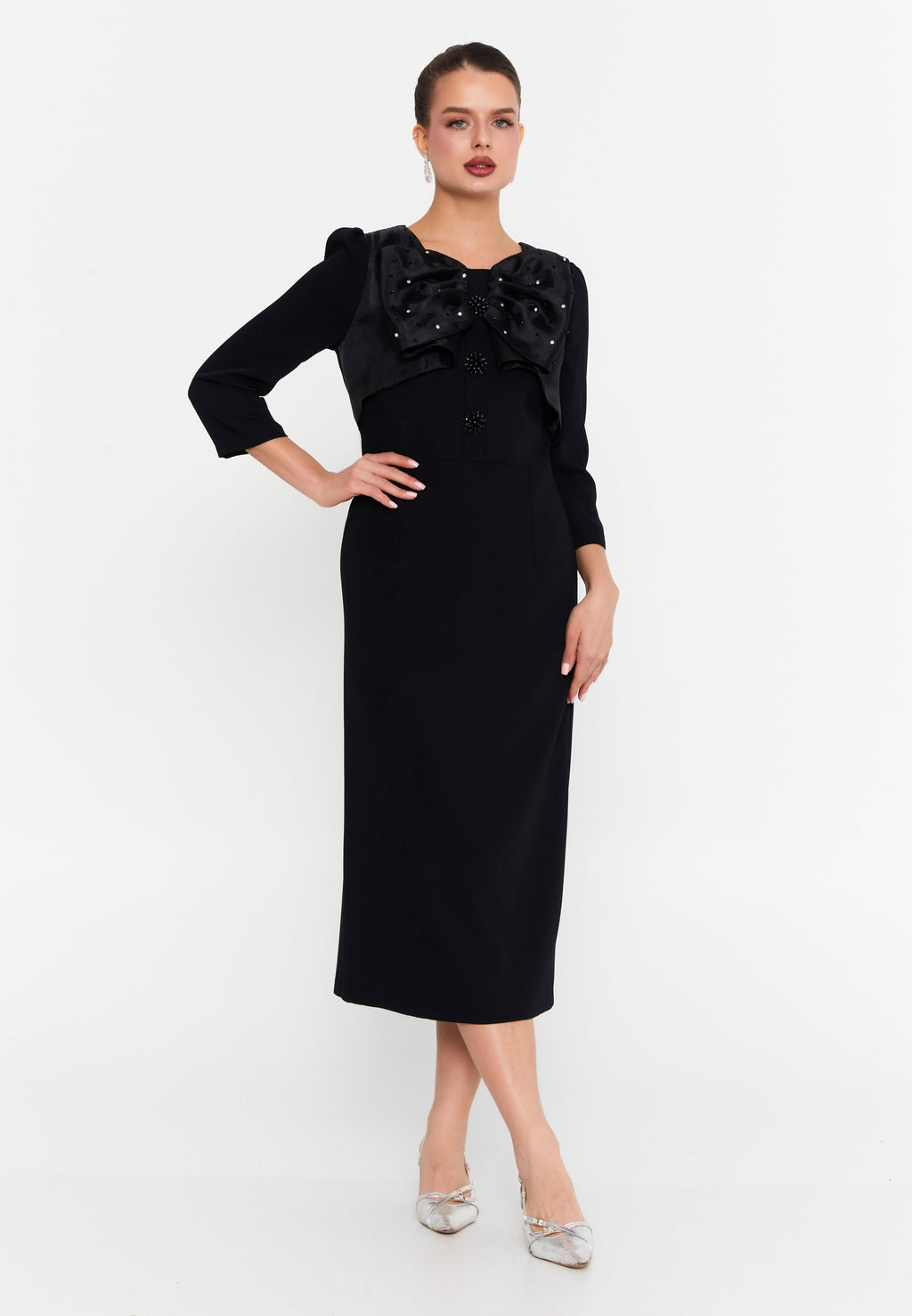 Chic black evening dress