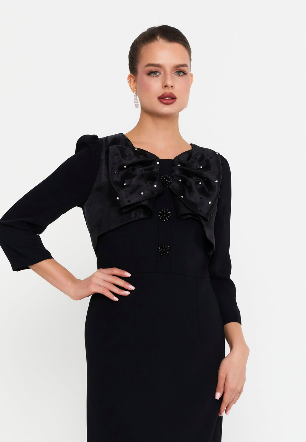 Chic black evening dress
