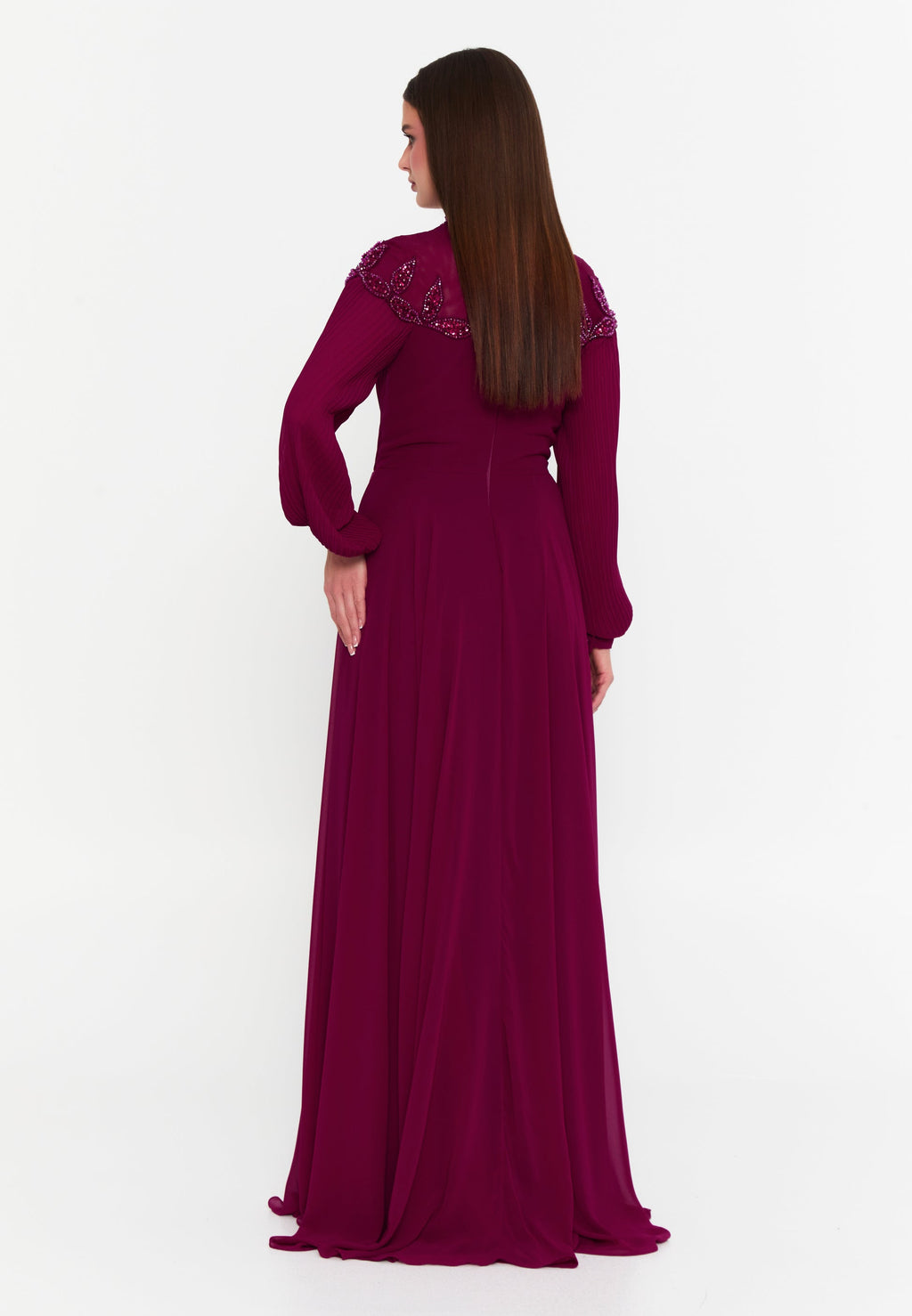 Vestido de noche de manga larga