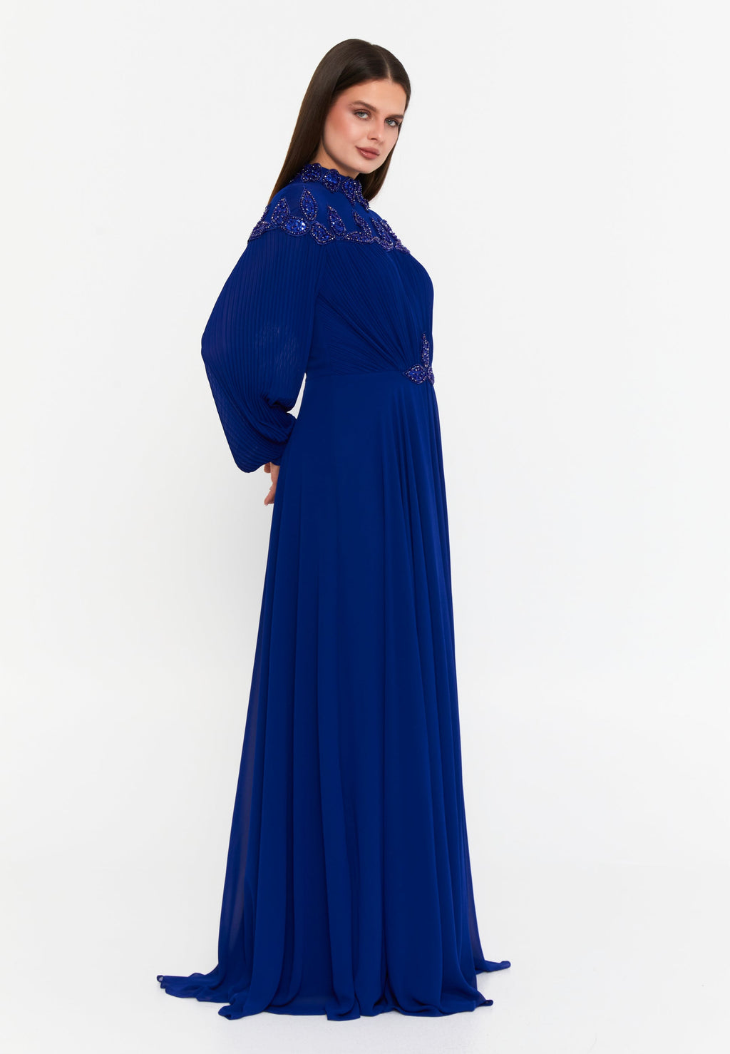 Vestido de noche de manga larga