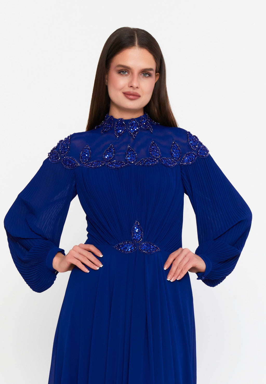 Vestido de noche de manga larga