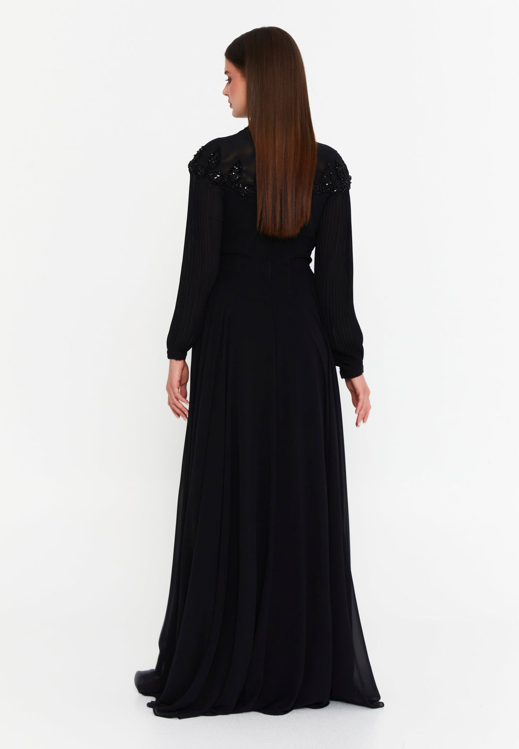 Vestido de noche de manga larga